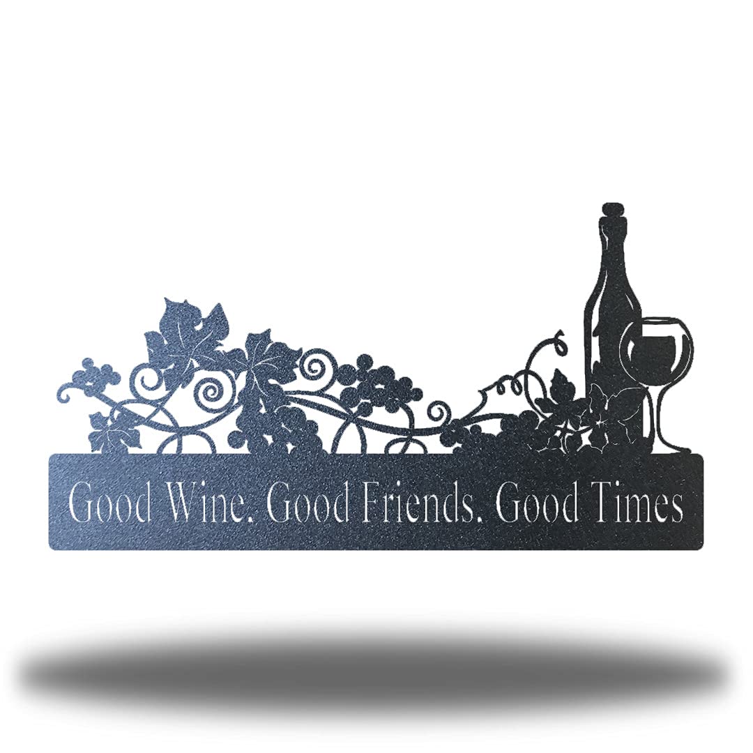 Riverside Designs Premium Metal Wall Art for Wine Lovers - Handcrafted in USA - Black 36 Inch Wine-Themed Home Decor - Perfect for Dining Rooms, Bars & Kitchen Decor