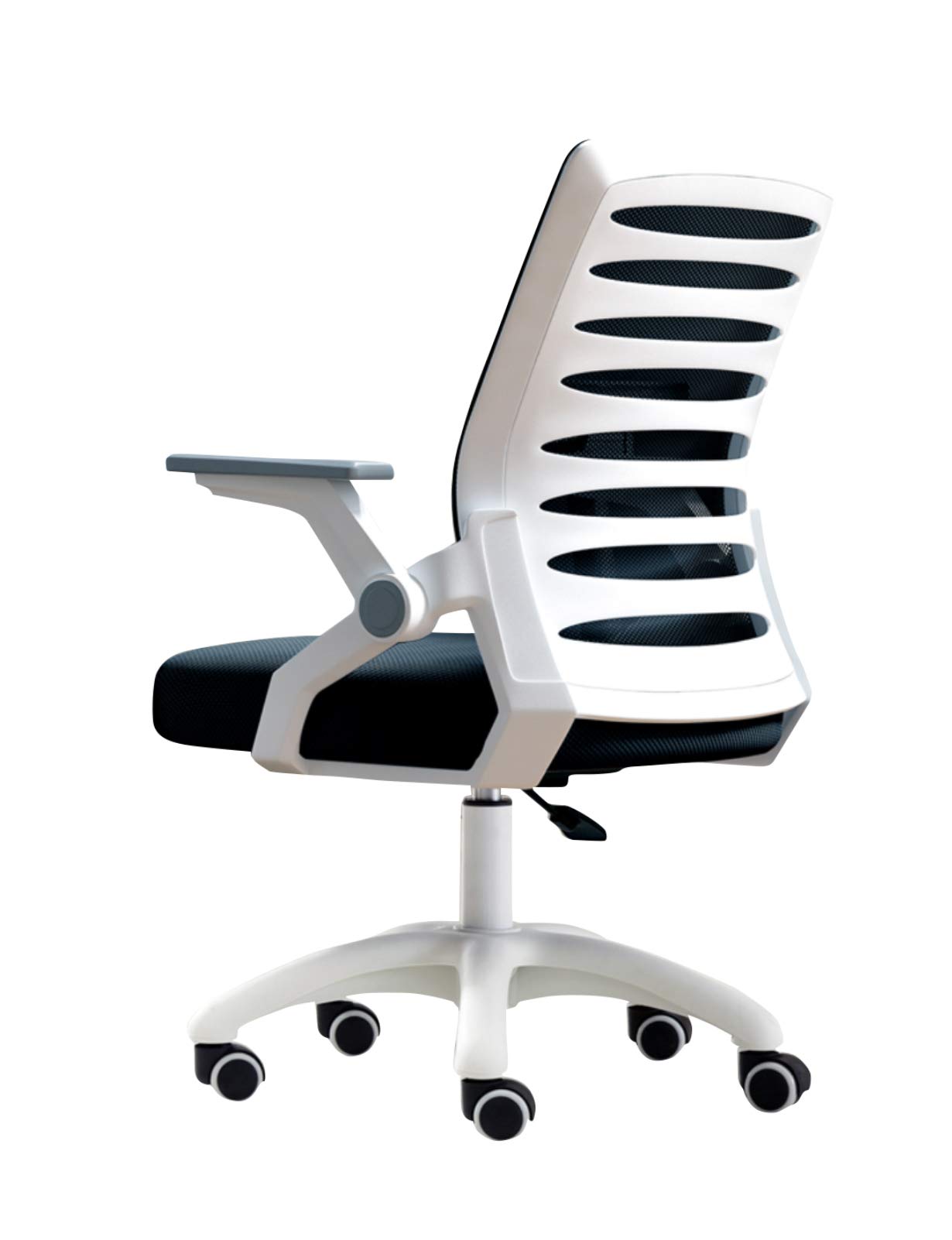 Ergonomic Mesh Office Chair with Adjustable Height - Mid Back Executive Desk Chair with Armrests & Swivel Base for Home Office, Gaming & Computer Workstation - Black YF-Barstool Task Chair