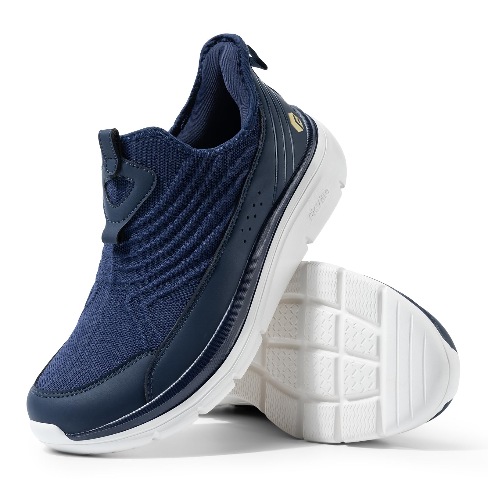 FitVille Men's Extra Wide Slip-On Walking Shoes - Breathable Hands-Free Sneakers for All-Day Comfort | Orthopedic Support for Standing & Walking | Perfect for Work, Travel & Daily Activities