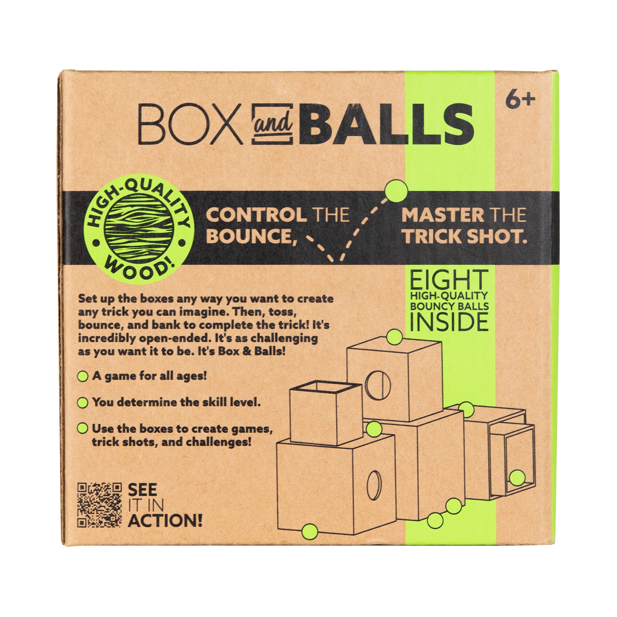 Classic Wooden Trick Shot Game Set - Box and Balls for Skill Challenge | Fun Family Board Game for Parties, Gifts & Indoor Entertainment
