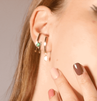 Sapphire Zaha Ear Arc Dangle Earrings for Women - Elegant Blue Gemstone Drop Earrings | Perfect for Parties, Weddings & Evening Events