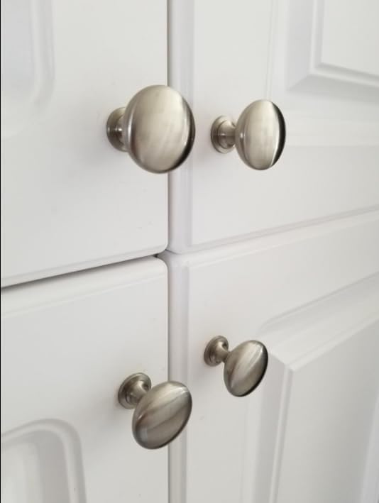 25 Pack Brushed Satin Nickel Cabinet Knobs - 30mm Round Drawer Pulls for Kitchen, Bathroom, Closet & Cupboard Doors | Durable Hardware for Home Renovation & Furniture Upgrade