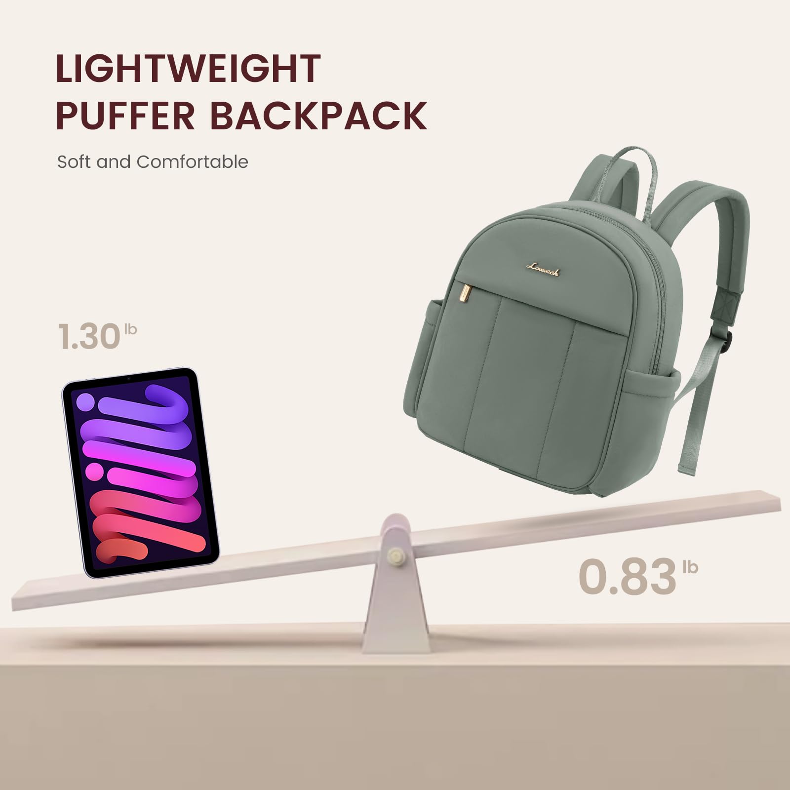 LOVEVOOK Mini Backpack Purse for Women - Lightweight Puffer Small Crossbody Bag, Cute Fashionable Daypack for Daily Use, Travel & School | Perfect Gift for Her, Girlfriend or Teen Girls