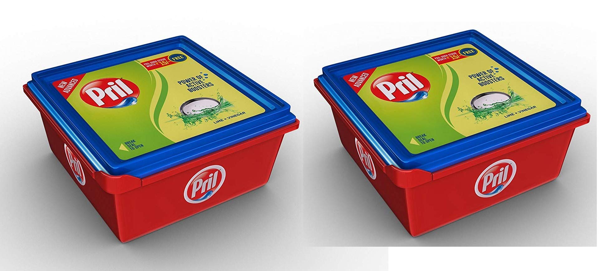 Pril Dish Wash Bar - 500g (Pack of 2) with Free 2 Dura Scrub | Effective Hand Dishwashing Soap for Kitchen, Sink, and Utensils | Long-Lasting & Gentle on Skin