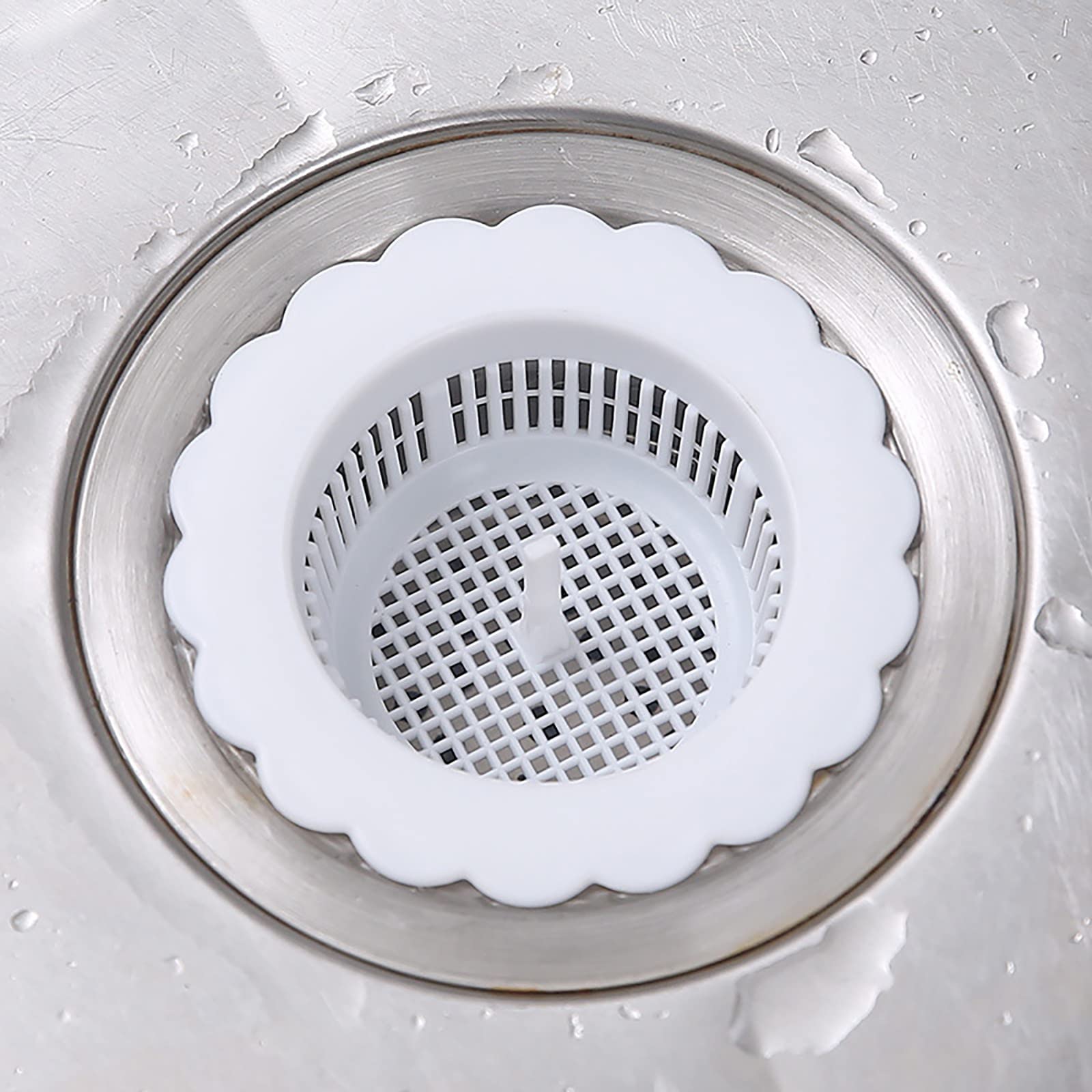 Stainless Steel Basket Spout Sink Strainer - Kitchen Sink Filter with Fine Mesh Sieve for Drains - Perfect for Kitchen, Bar & Dining Sink Maintenance (White, One Size) - Ideal for Food Prep, Dish Washing & Preventing Clogs