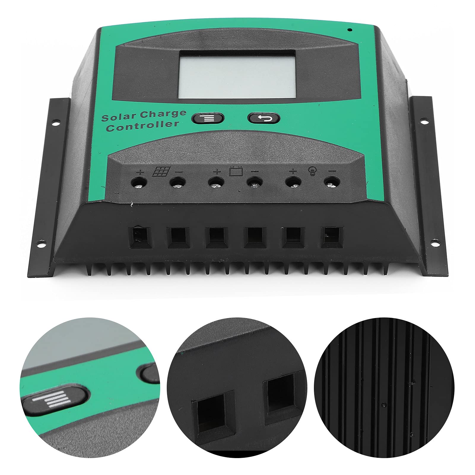 Automatic Solar Charge Controller with LCD Display - 12V/24V for Home, Commercial & Industrial Use | Solar Panel Battery Regulator for Off-Grid Power Systems
