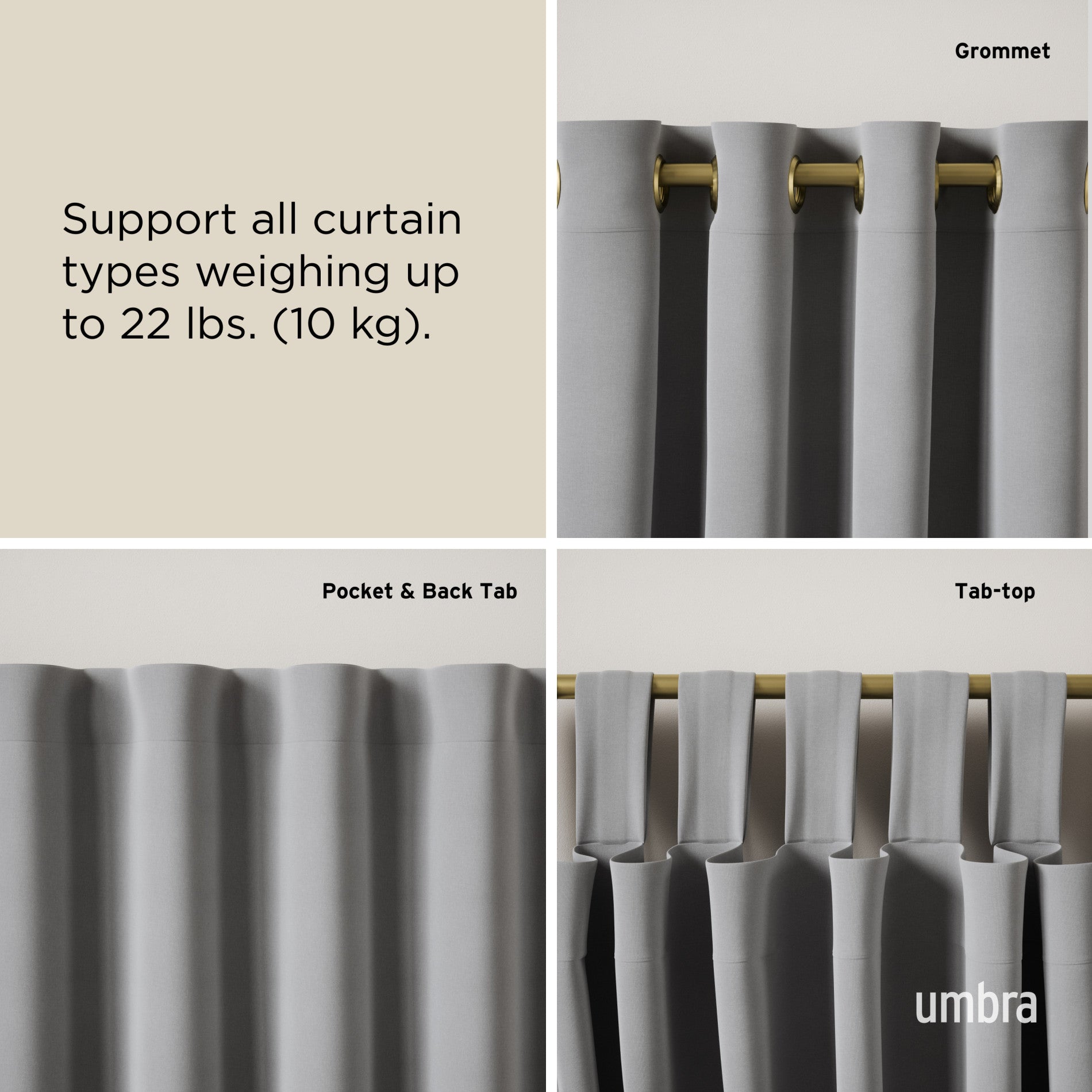 Ringlet Curtain Rod - Adjustable Decorative Window Curtain Rod for Living Room, Bedroom - Perfect for Home Decor & Window Treatments