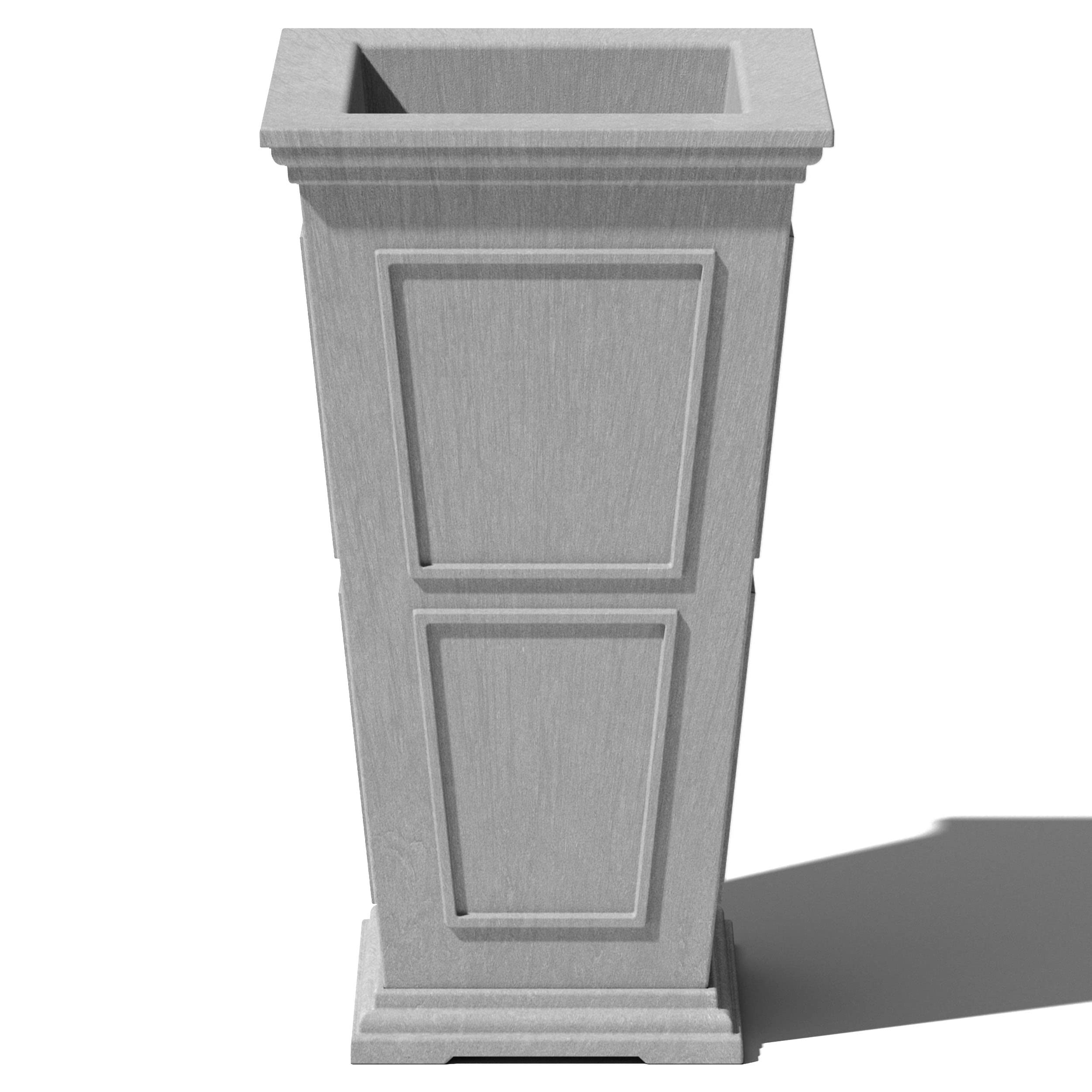 Veradek Brixton 28 Inch Tall Gray Planter - Modern Outdoor Garden Pot for Patio, Balcony & Backyard Decor