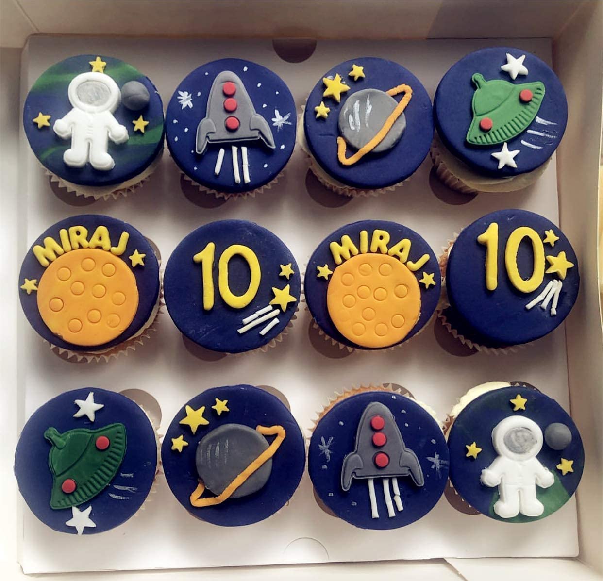 Space Theme Silicone Mold Set - Astronauts, Rockets & Planets for Chocolate, Candy, Cupcake, Fondant Cake Decorations | DIY Baking & Crafting Tools | Perfect for Birthday Parties, Baby Showers & Space-Themed Events (White, SAP-11)