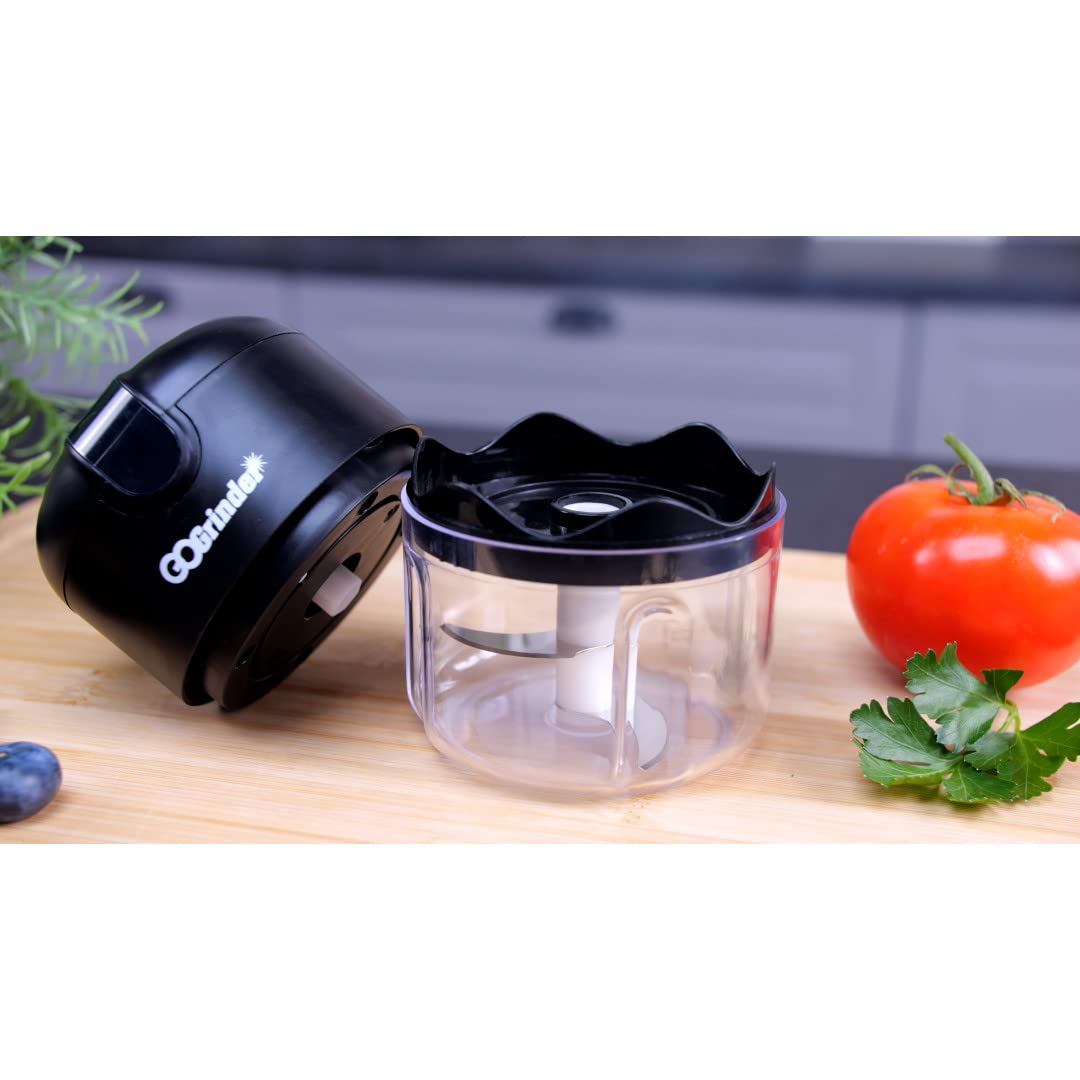 Electric Go Grinder Livington Chopper - Wireless USB Rechargeable Food Processor for Chopping, Slicing, Grinding & Mincing - Easy to Use with Durable Design - Perfect for Kitchen, Camping & Meal Prep