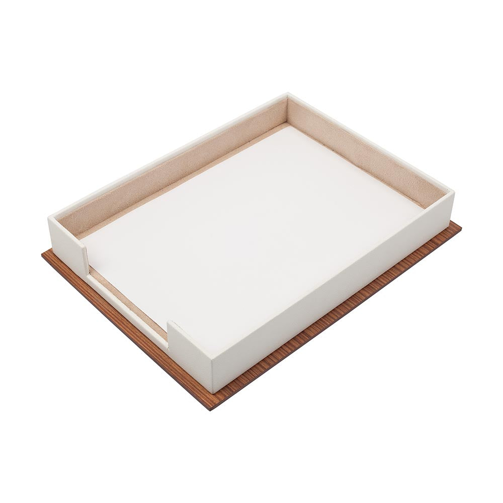 MOOG Star Wooden & Leather Document Tray - Elegant Desk Organizer for Office, Home & Workspace - Perfect for Files, Letters & Stationery Storage