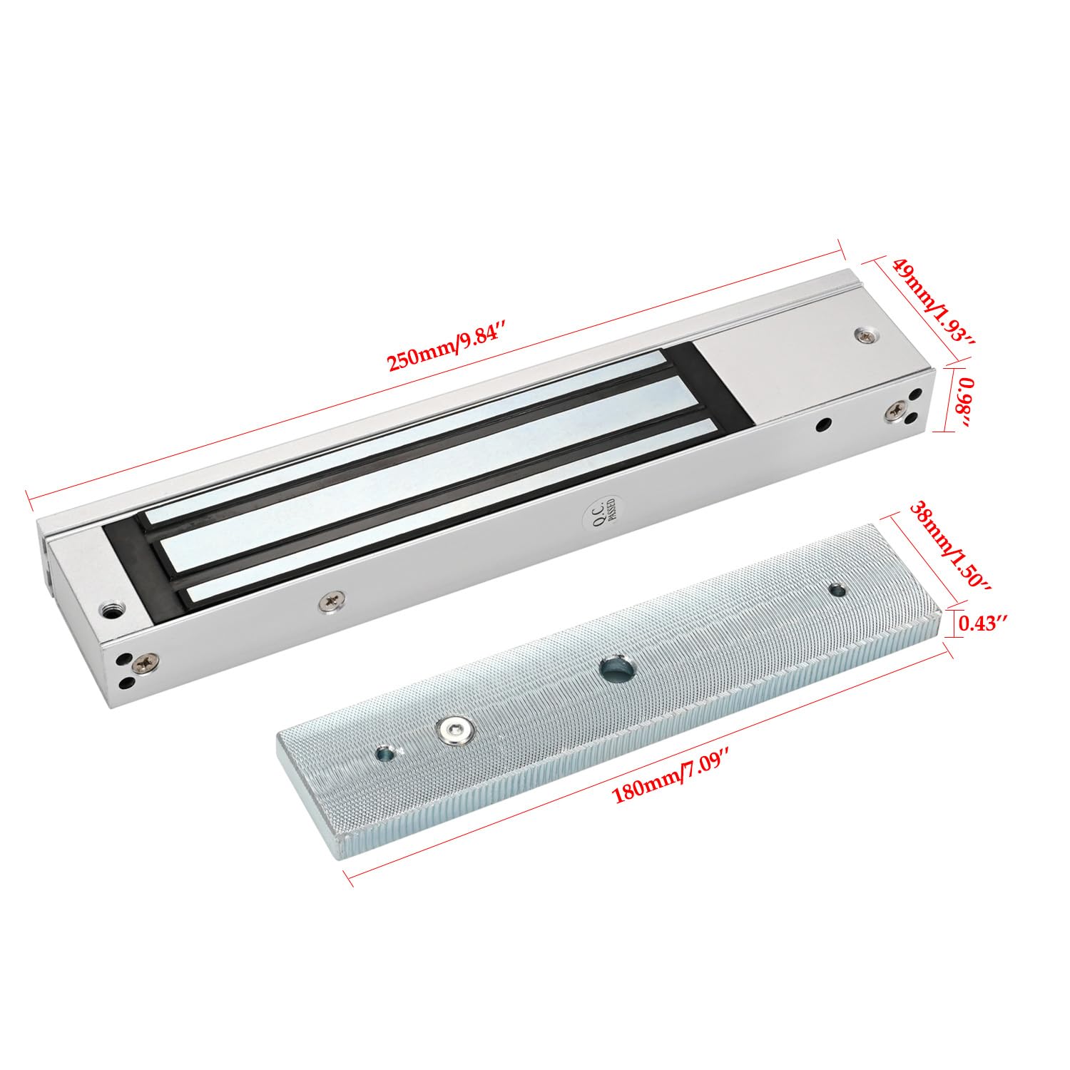 600LBS Waterproof Electromagnetic Lock - 280KG Holding Force, 12V Fail-Safe NC Mode for Secure Access Control | Ideal for Office Doors, Security Gates & Smart Home Systems