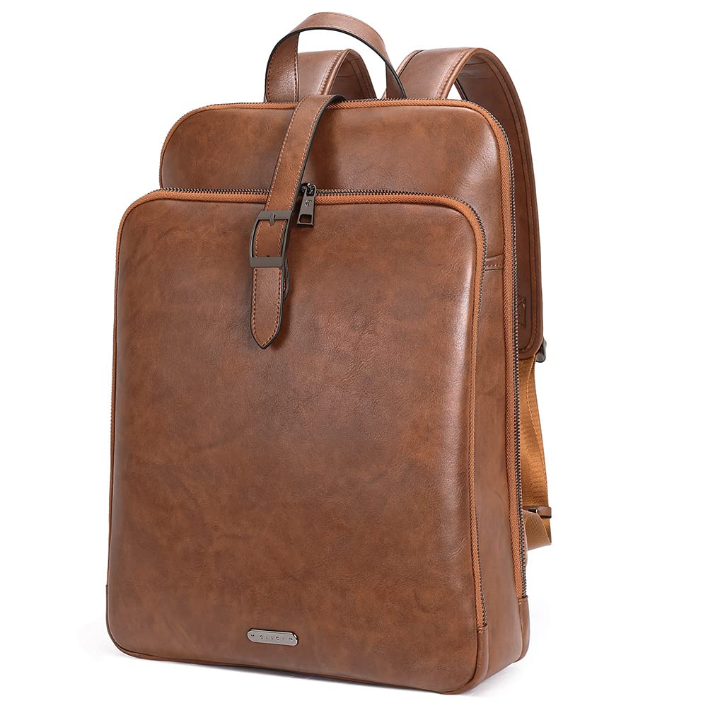 CLUCI Genuine Leather Backpack for Women - 15.6 Inch Laptop Bag, Large Work Backpack for Travel, Office & Business Use | Durable & Stylish Women's Backpack for Commuting, College & Daily Use