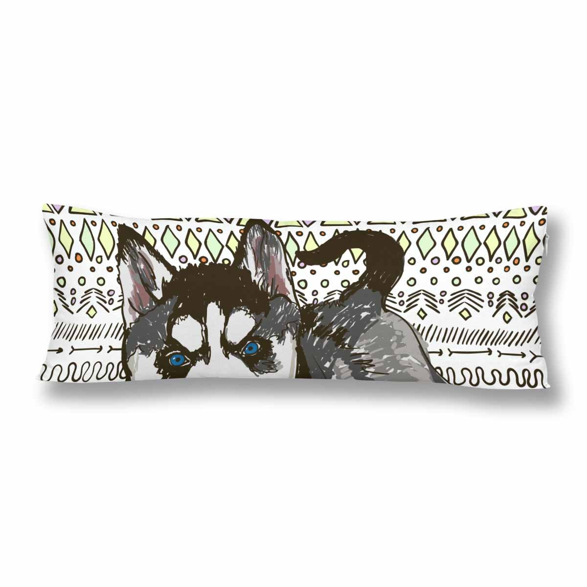Custom Husky Breed Body Pillow Cover 21x60 Inches - Double-Sided Printed Dog Lover Pillowcase for Sofa, Bed & Home Decor - Soft Throw Pillow Cover for Anime Fans & Pet Lovers