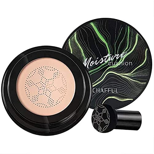 Mushroom Head Air Cushion CC Cream with Brush - Brightening & Hydrating Foundation for Flawless Coverage | Perfect for Daily Makeup & On-The-Go Touch Ups