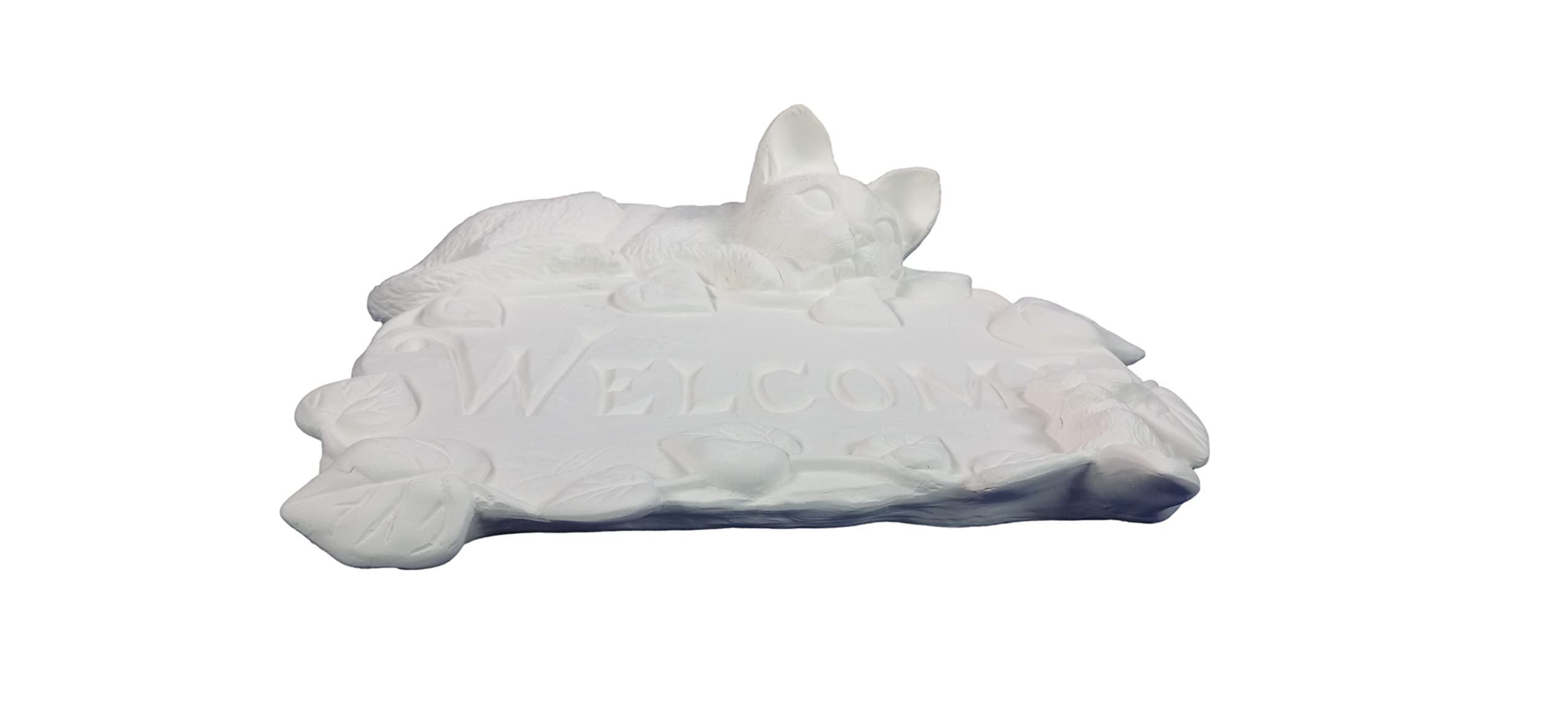 Custom Cat Welcome Plaque - Unpainted Ceramic Bisque for DIY Painting | Perfect for Pet Lovers & Home Decor