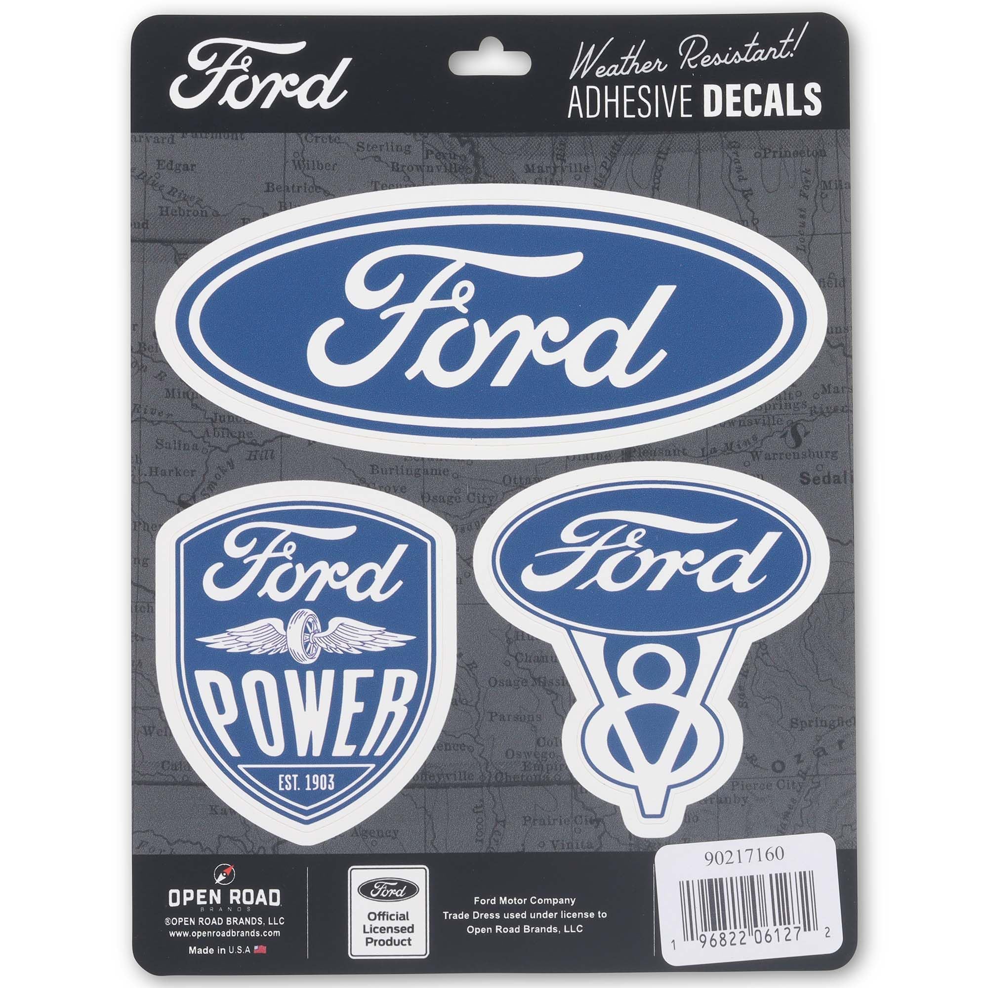 Ford Logo Vinyl Decals Stickers - 4-Pack Car, Window, Laptop & Water Bottle Decals for Ford Enthusiasts | Perfect for Customizing Vehicles, Tech Gear & Drinkware