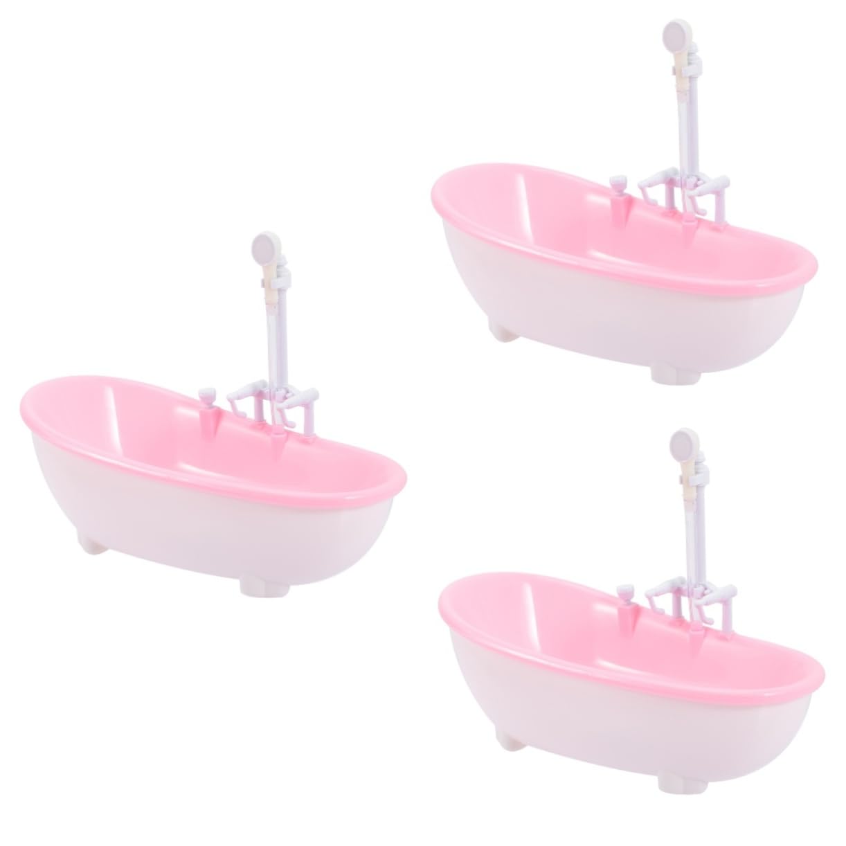 VICASKY 3-Piece Bath Spray Toy Set - Cute Pink Plastic Shower Toys for Kids, Mini Bathtub Doll Accessories - Fun Bath Time Play for Toddlers & Baby Girls