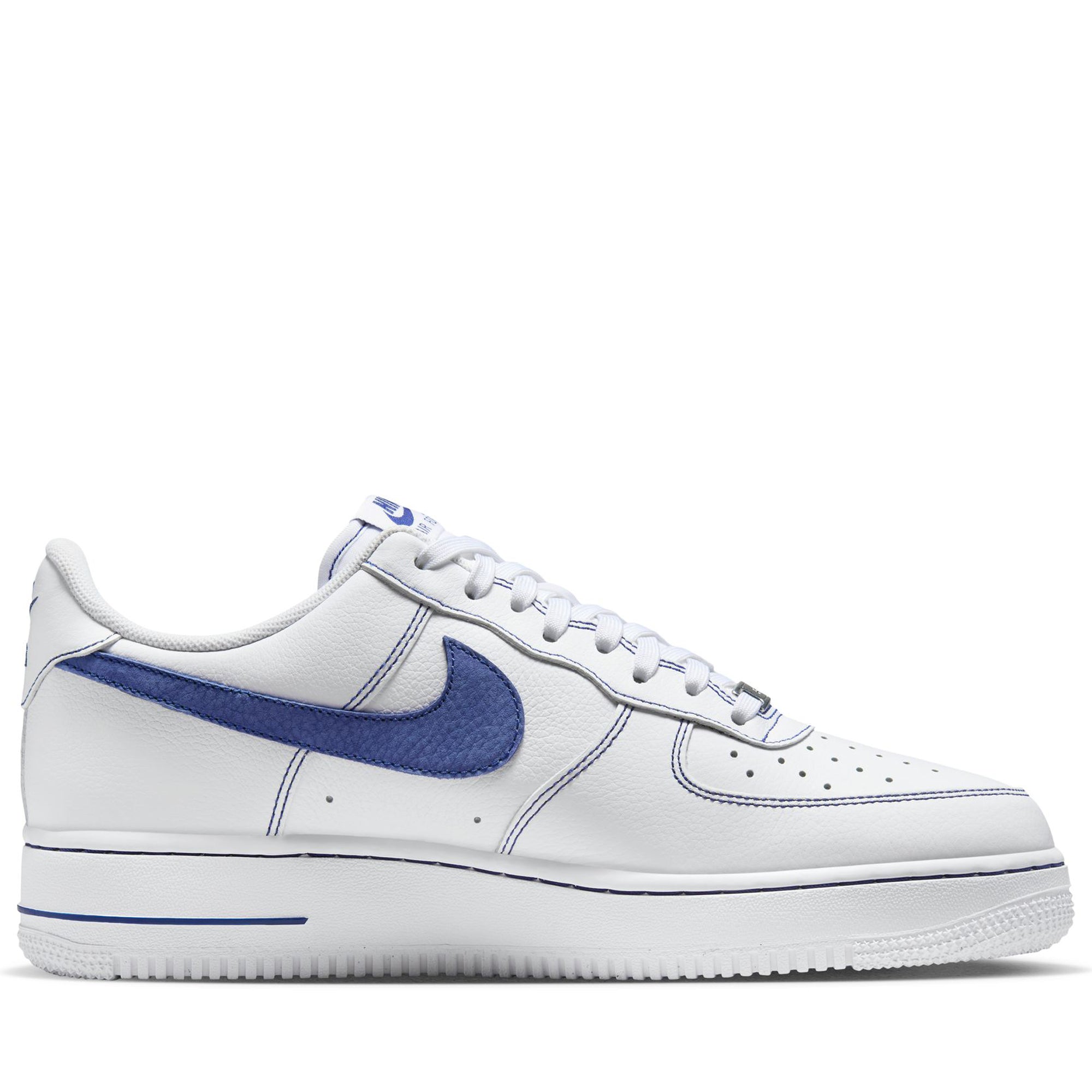 Nike Air Force 1 '07 LV8 Sneakers - White & Deep Royal Blue Basketball Shoes for Men & Women | Perfect for Casual Wear, Street Style & Sports