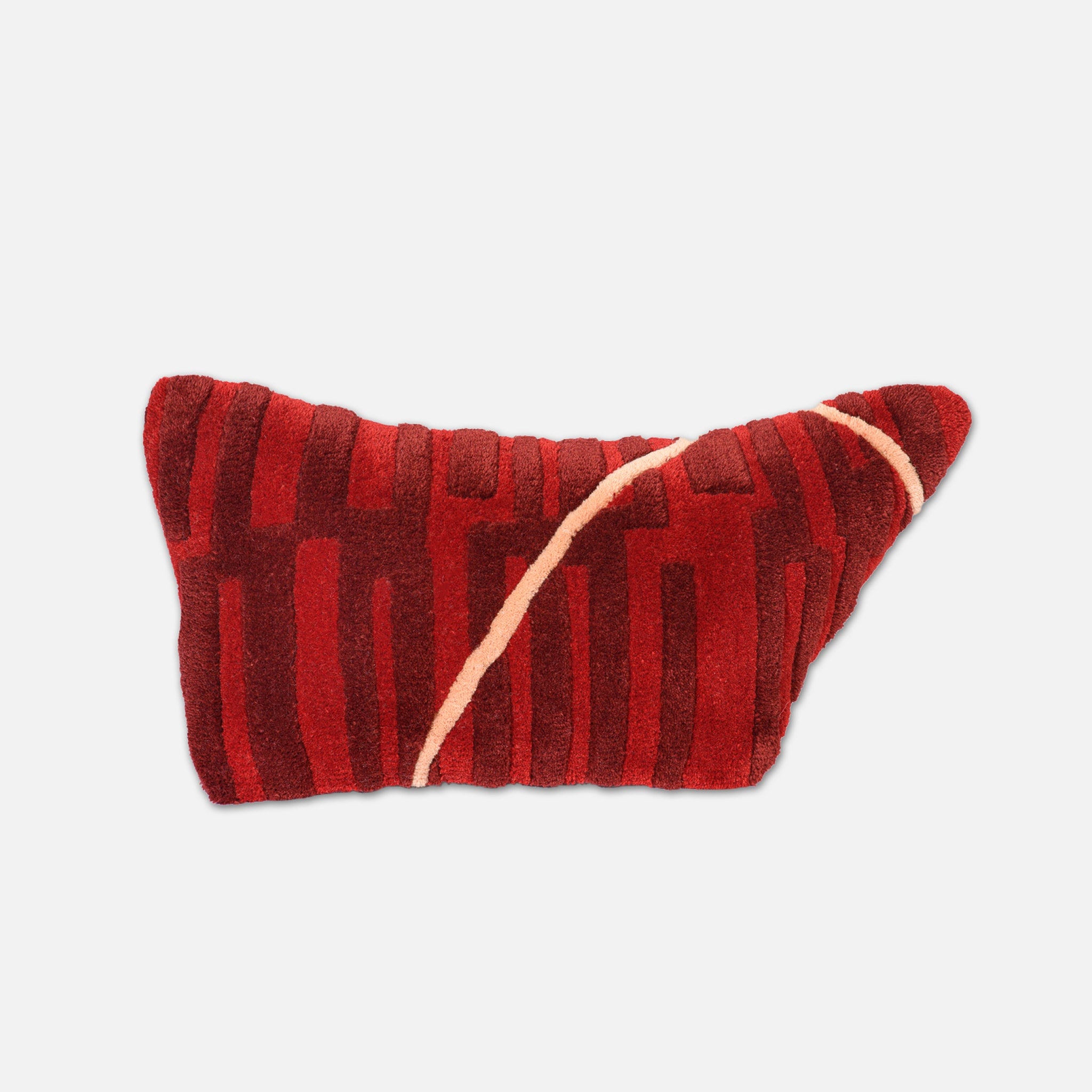HAUS ÜGER Maya Cushion - 35x60cm Decorative Throw Pillow Cover - Red Velvet Sofa Cushion for Living Room, Bedroom & Outdoor Furniture Decor