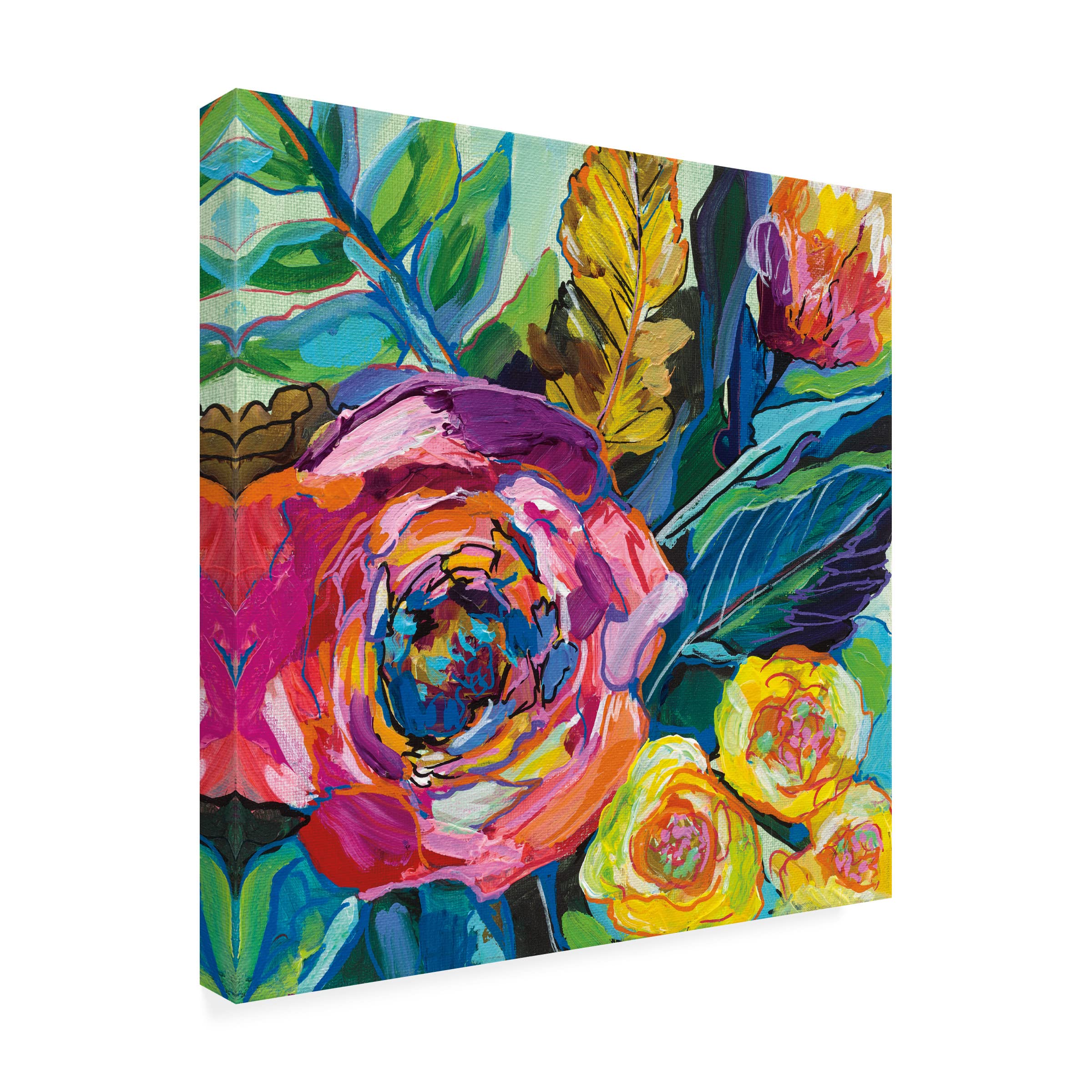Trademark Fine Art 'Pop' Canvas Art by Jeanette Vertentes - 18x18 Inch Square Modern Abstract Painting - Perfect for Living Room, Bedroom & Office Decor