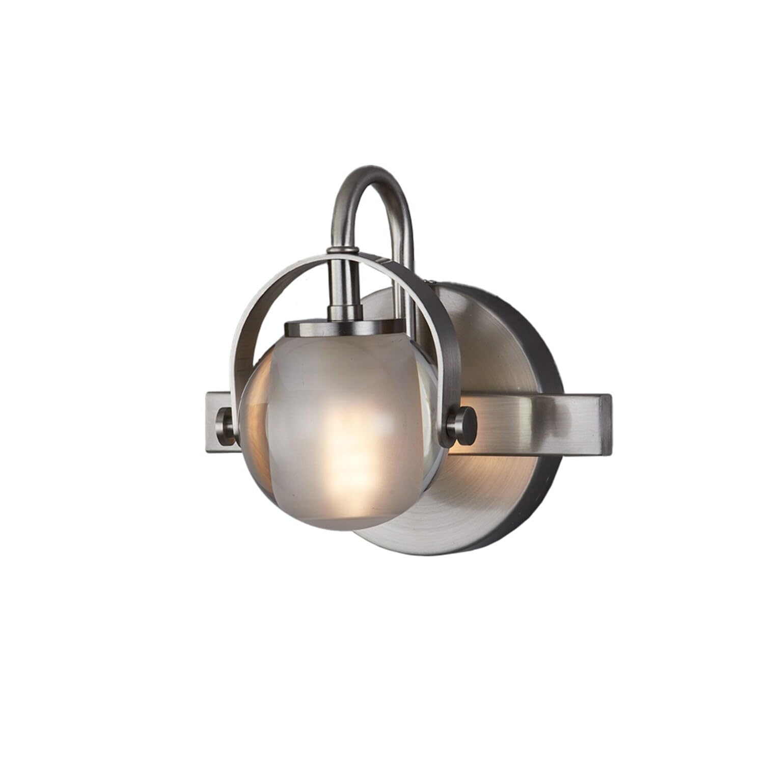 FSN-8061-CLOP-MBLK Matte Black Conduit Wall Sconce Light Fixture with Clear Glass & Opal Backing - Perfect for Bedroom, Hallway, and Entryway Lighting