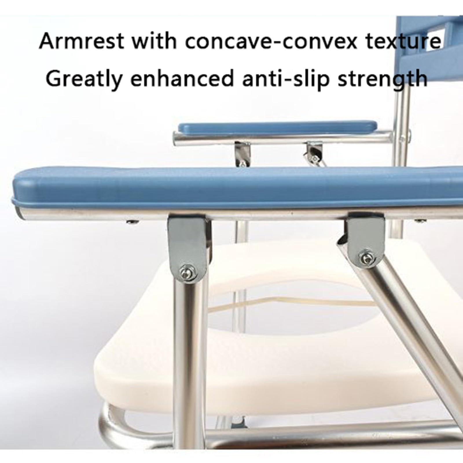 Portable Shower Commode Chair with Potty - Folding Toilet Chair for Elderly, Disabled & Pregnant Women - Adjustable Height with Armrests & Backrest - Home & Hospital Use for Bathroom Safety & Mobility Assistance