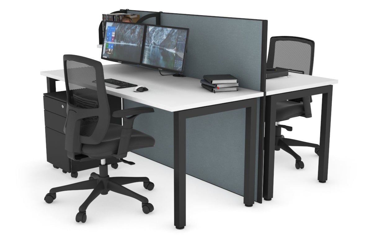 Horizon Quadro 2-Person Office Workstation Bench with Square Legs - 47.2