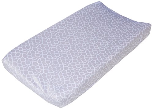 Just Born Animal Kingdom Changing Pad Cover - Soft Giraffe Print Baby Changing Mat Cover for Nursery, Grey - Perfect for Diaper Changes & Baby Care Essentials