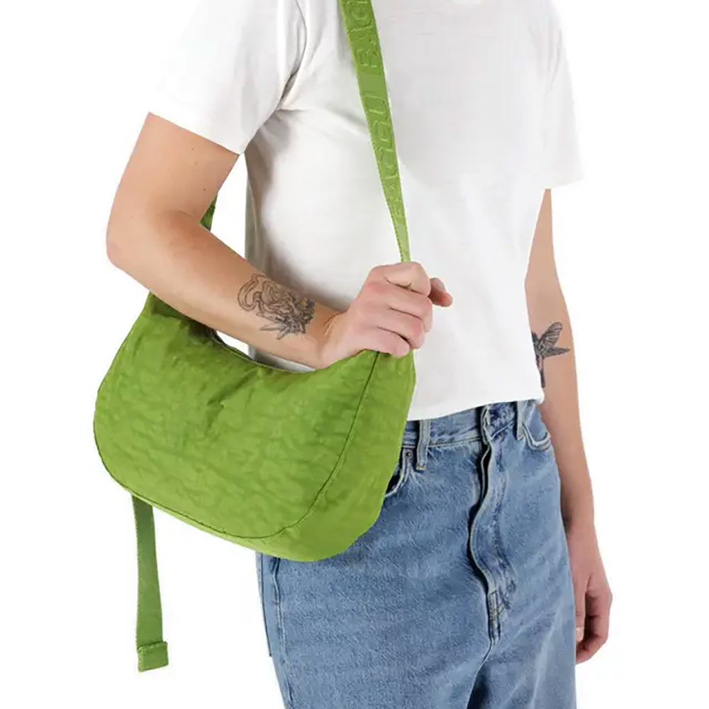 Medium Nylon Crescent Crossbody Bag for Women - Lightweight & Durable Shoulder Purse - Perfect for Travel, Shopping, and Everyday Use