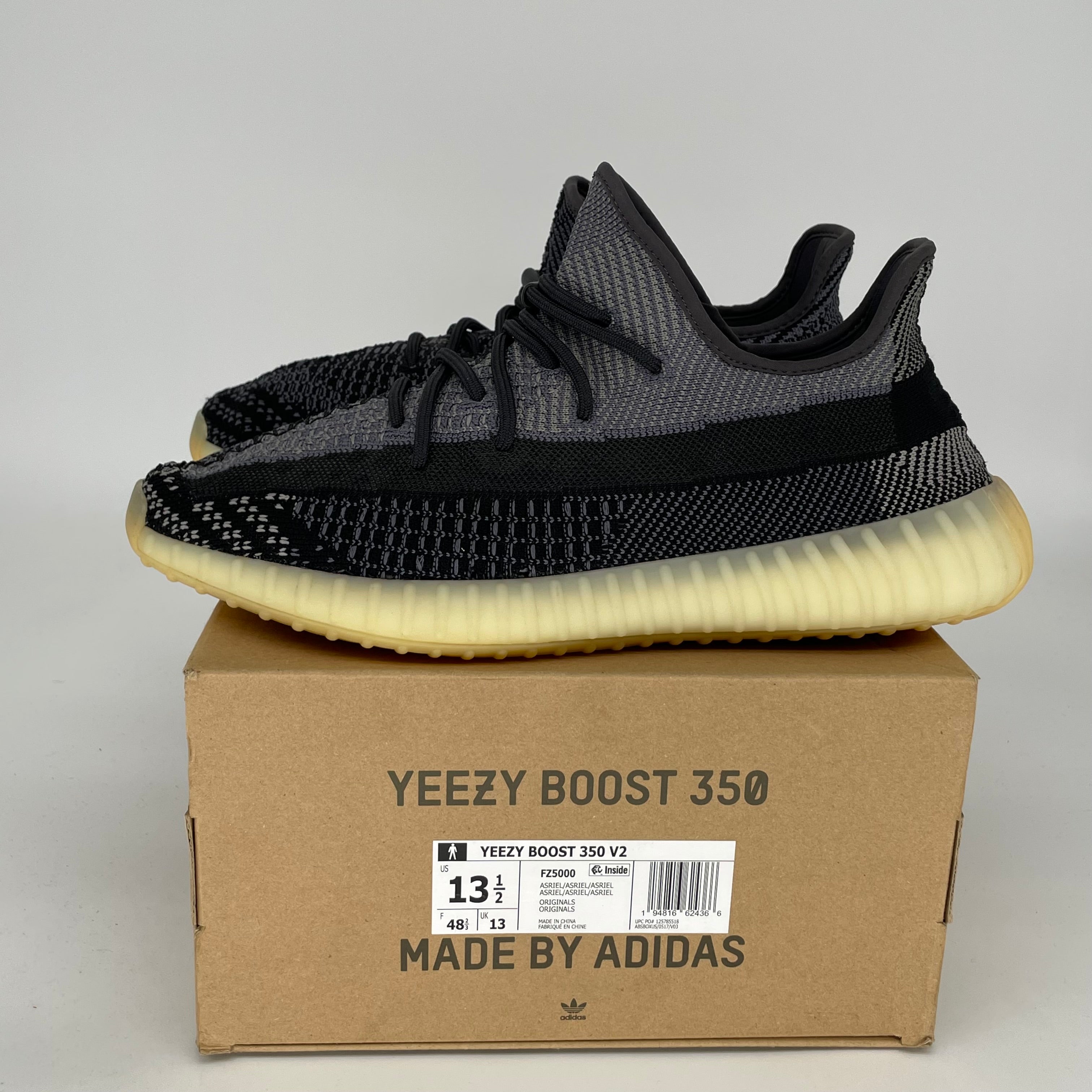 Adidas Yeezy Boost 350 V2 Carbon Sneakers - Men's Size 13.5 (FZ5000) | Comfortable Running Shoes for Gym, Jogging & Casual Wear