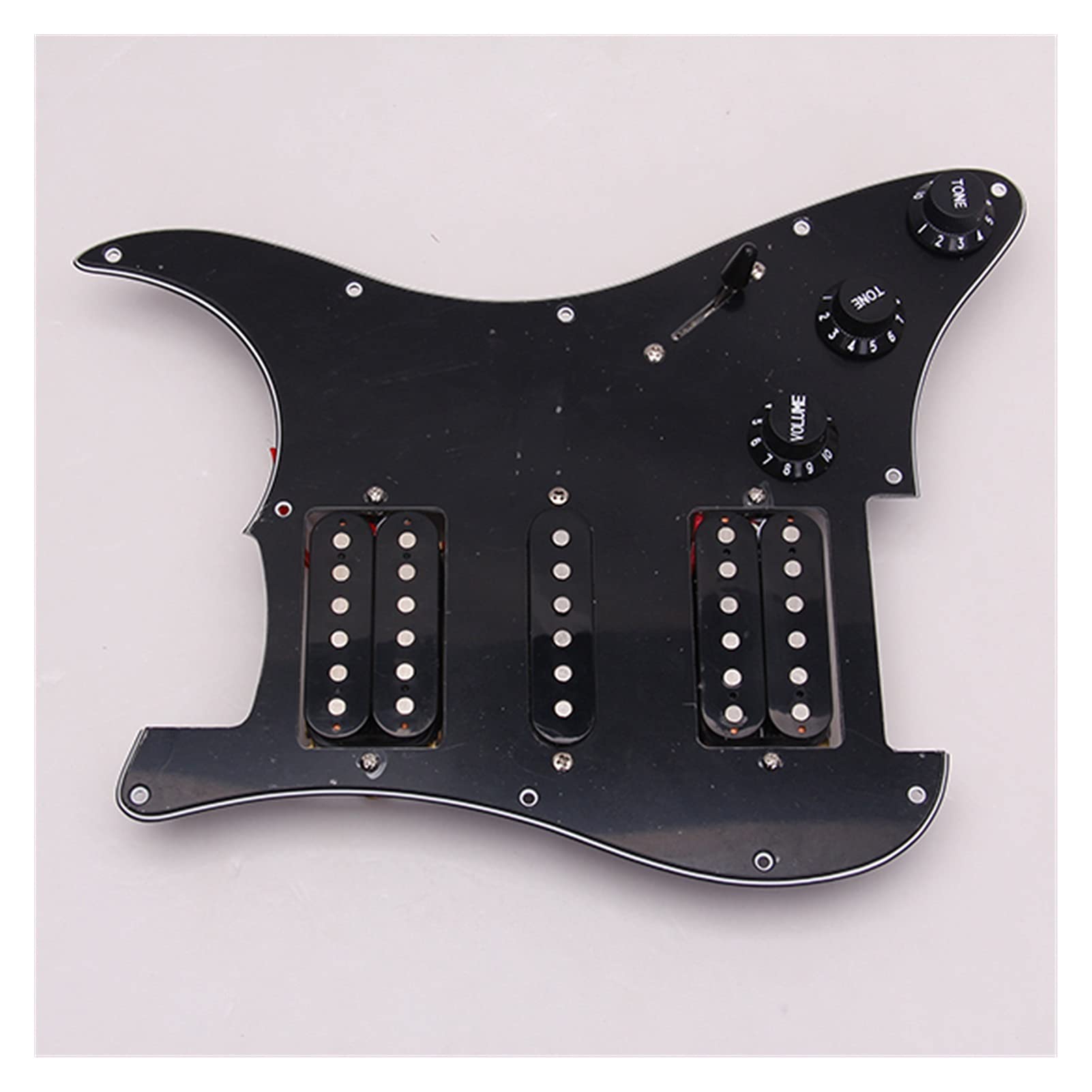 Pre-Wired HSH Black 11-Hole Loaded Pickguard Scratch Plate for Fender Stratocaster Electric Guitar - Perfect for Guitar Upgrades, DIY Repairs & Professional Installations