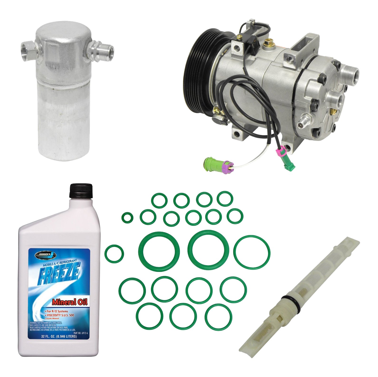 Universal Air Conditioner KT 1257 A/C Compressor & Component Kit - Replacement Parts for Car AC System Repair | Compatible with Multiple Vehicle Models | Perfect for DIY Mechanics & Auto Shops