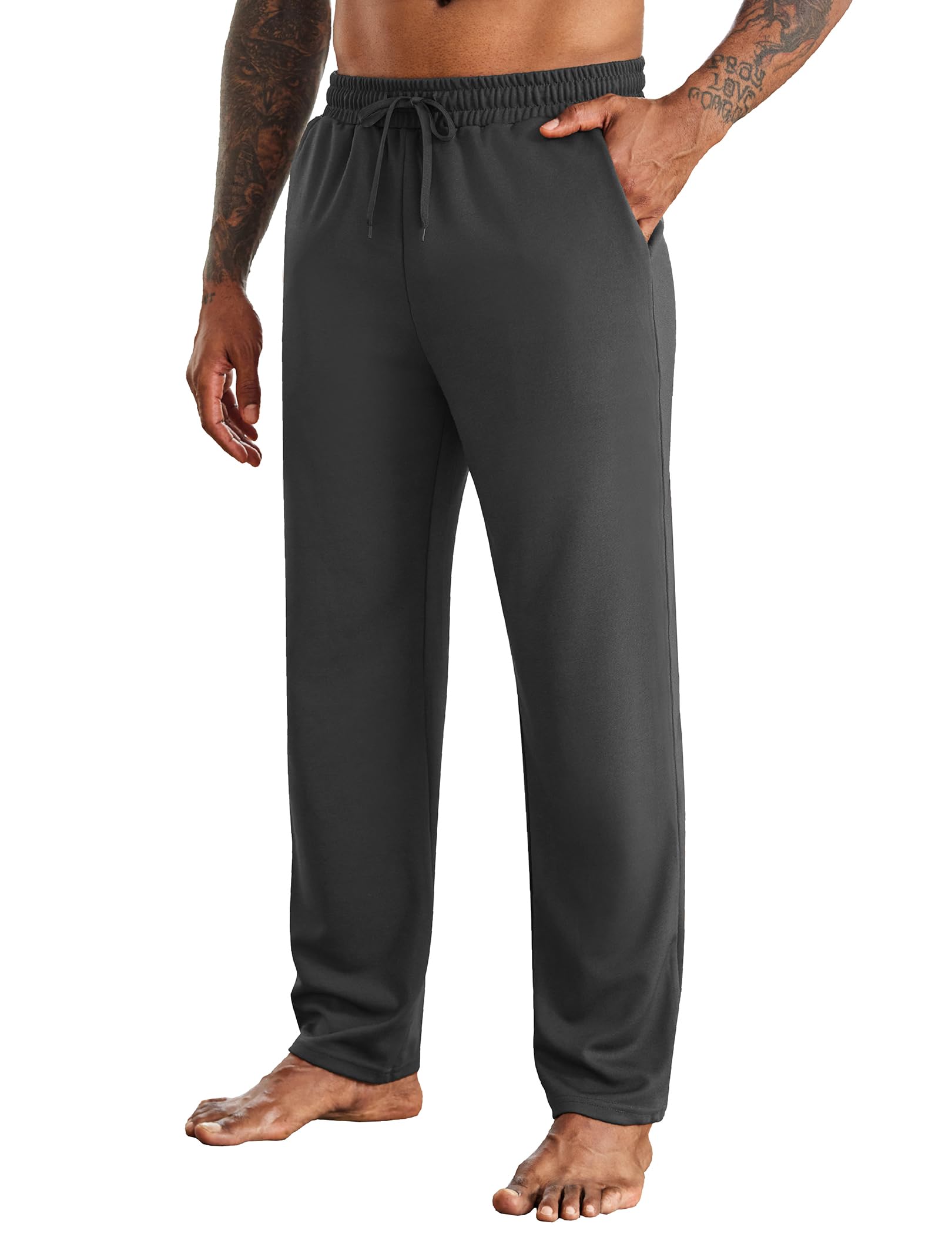 COOFANDY Men's Lightweight Yoga Sweatpants with Drawstring & Pockets - Athletic Lounge Pants for Yoga, Gym, Running & Casual Wear