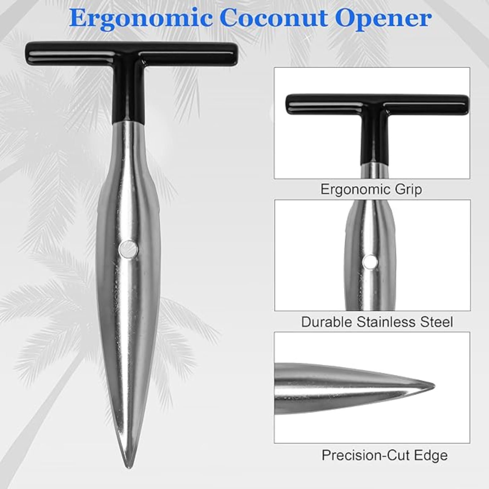 Premium Stainless Steel Coconut Opener Tool - Smart Kitchen Gadget for Easy Coconut Water Extraction | Home Utility Accessory | Perfect for Fresh Coconuts, Smoothies & Tropical Drinks (Pack of 1)