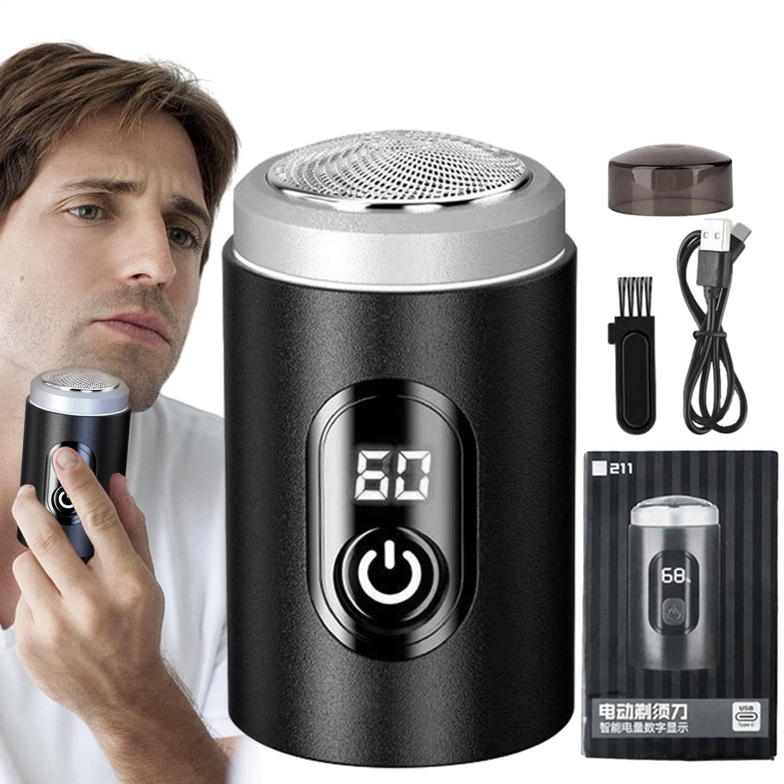 Portable Electric Shaver for Men - Rechargeable, Waterproof & Travel-Friendly Cordless Razor | Perfect for Air Travel, Business Trips, Office, Car & Camping Use