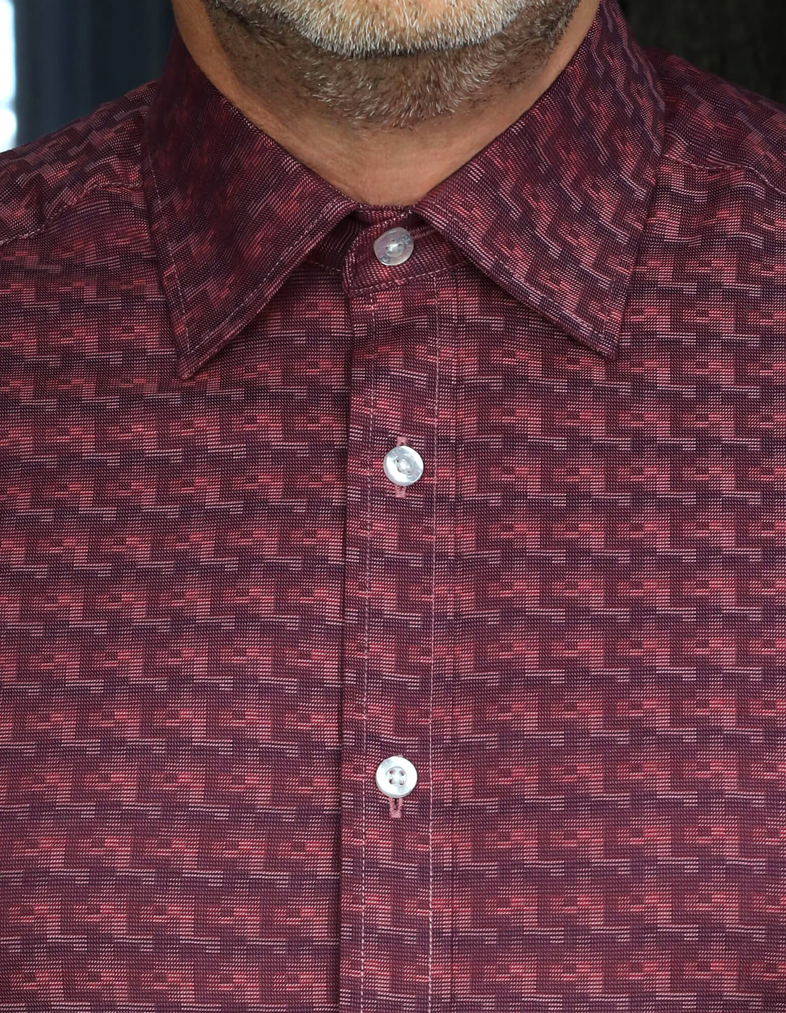 DÉCLIC Tronx Stylish Patterned Button-Down Shirt for Men - Red Casual Wear for Office, Party & Everyday Outfits