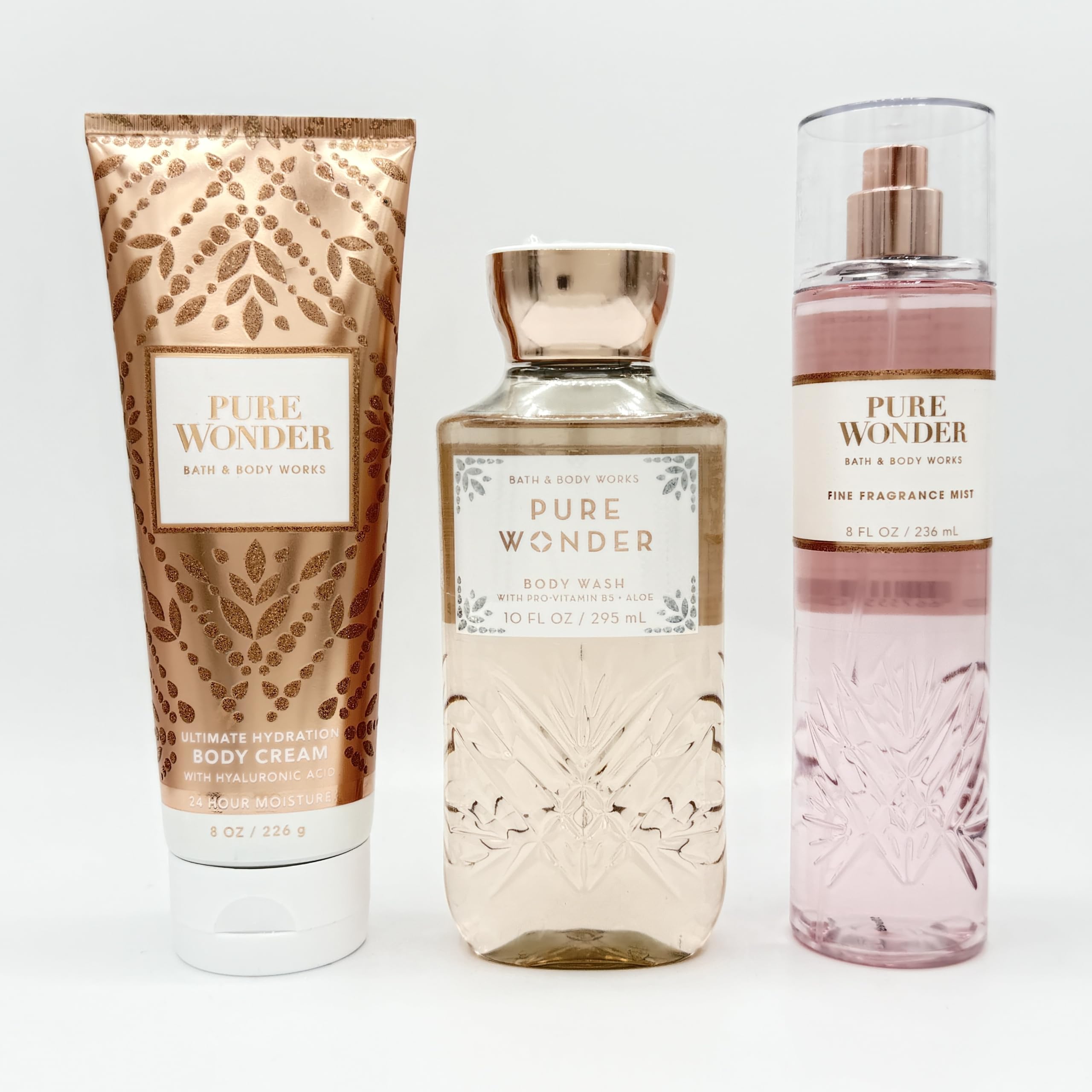 Pure Wonder 3-Piece Bath & Body Gift Set - Hydrating Body Cream, Moisturizing Shower Gel & Refreshing Fragrance Mist for Dry Skin Care, Perfect for Spa Day & Self-Care Routine