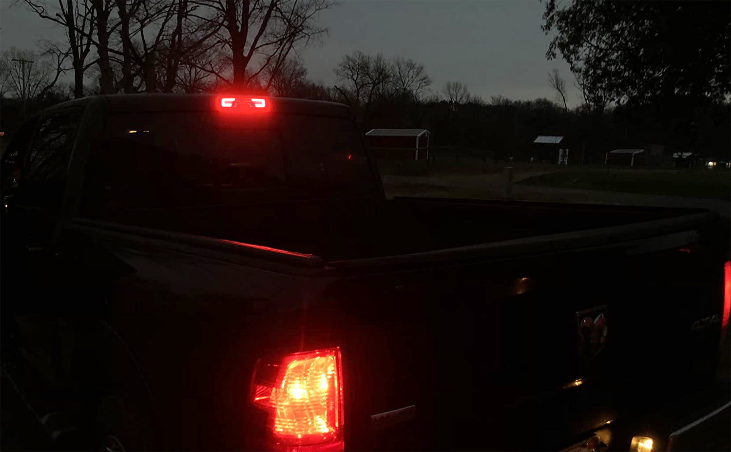 Clear Lens C Ring Full LED High Mount 3rd Brake Light for 2002-2009 RAM 1500/2500 HD Trucks - Durable & Bright LED Brake Lamp for Enhanced Safety & Style
