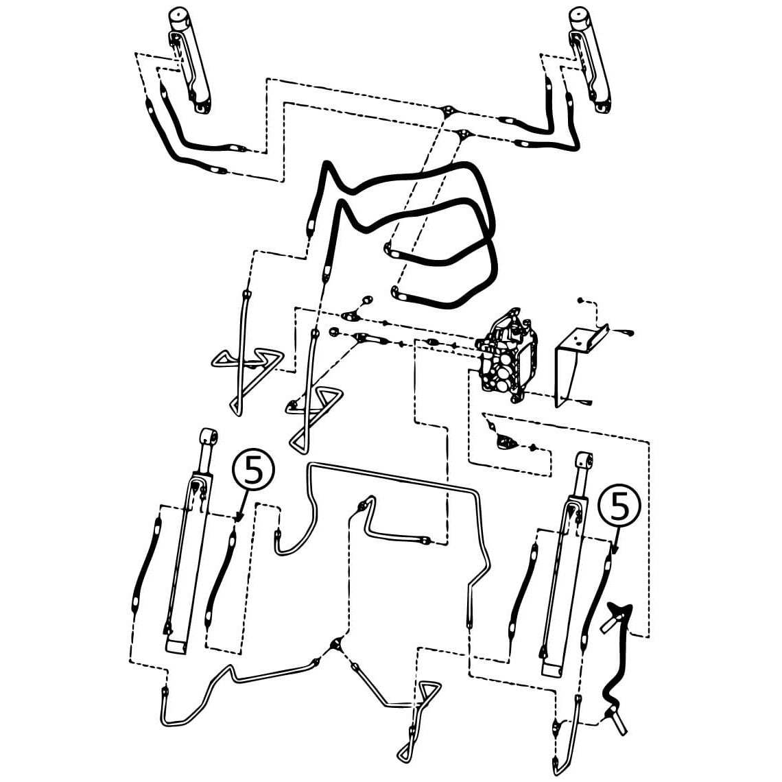 Bobcat A300 Hydraulic Hose for Loader Lift Cylinders - 5 Bore Ends - Heavy-Duty Replacement Part for Construction & Farm Equipment
