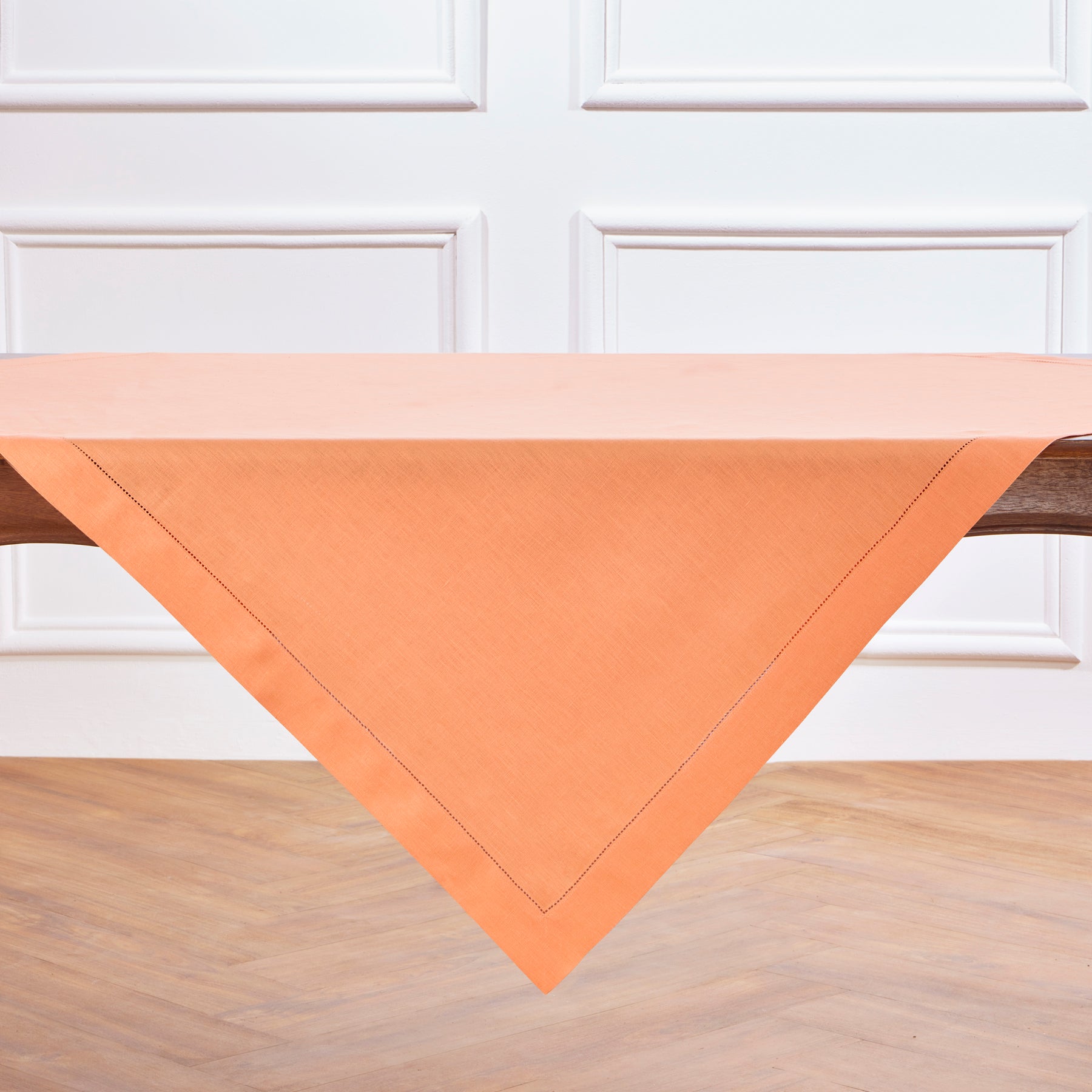 Classic Hemstitch Table Throw - Elegant Linen Table Runner for Dining Room Decor, Wedding & Holiday Table Settings
