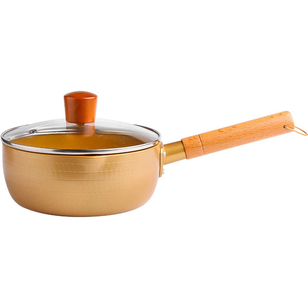 GPPZM 10-Piece Non Stick Frying Pan and Pot Set - Golden Coated Egg Pan, Milk Soup Pot, Skillet & Deep Fryer for Kitchen - Perfect for Breakfast Cooking, Tempura Frying & Family Meals