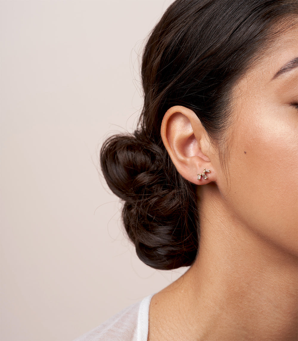 Sunrise Stud Earrings - Dainty Gold Hoop Earrings for Women, Minimalist Everyday Jewelry - Perfect for Work, Date Night & Special Occasions