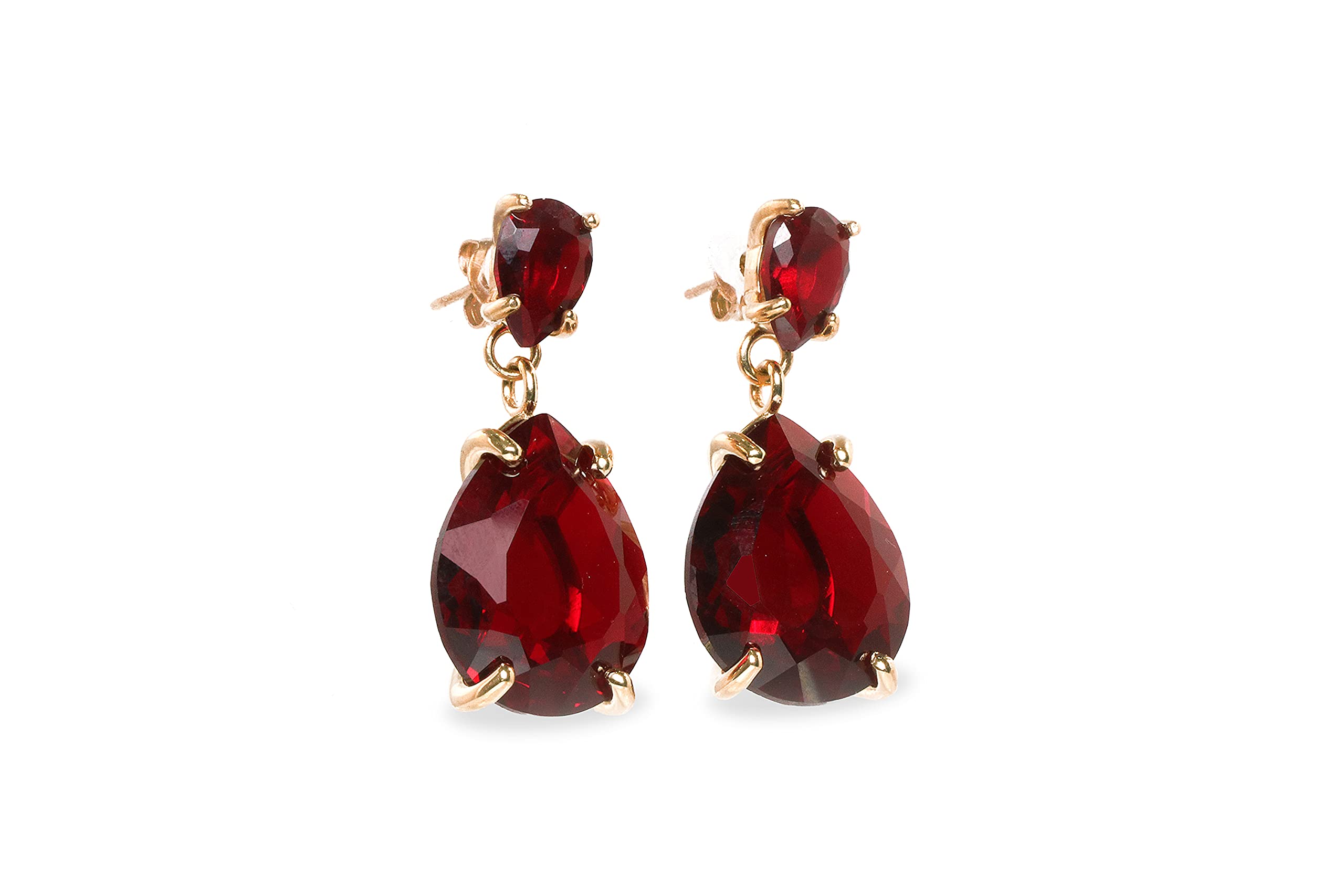 14K Rose Gold Garnet Earrings | Teardrop Semi-Precious Stone Dangle Earrings for Women | Elegant Bridal, Birthstone & Statement Jewelry | Perfect Gift for Wife, Mom, Sister | Ideal for Weddings, Anniversaries & Special Occasions