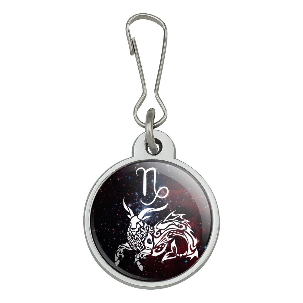 Capricorn Zodiac Sign Charm - Fish Goat Horoscope Space Themed Zipper Pull for Handbags, Purses, Luggage & Backpacks | Perfect for Travel Accessories & Gift Giving