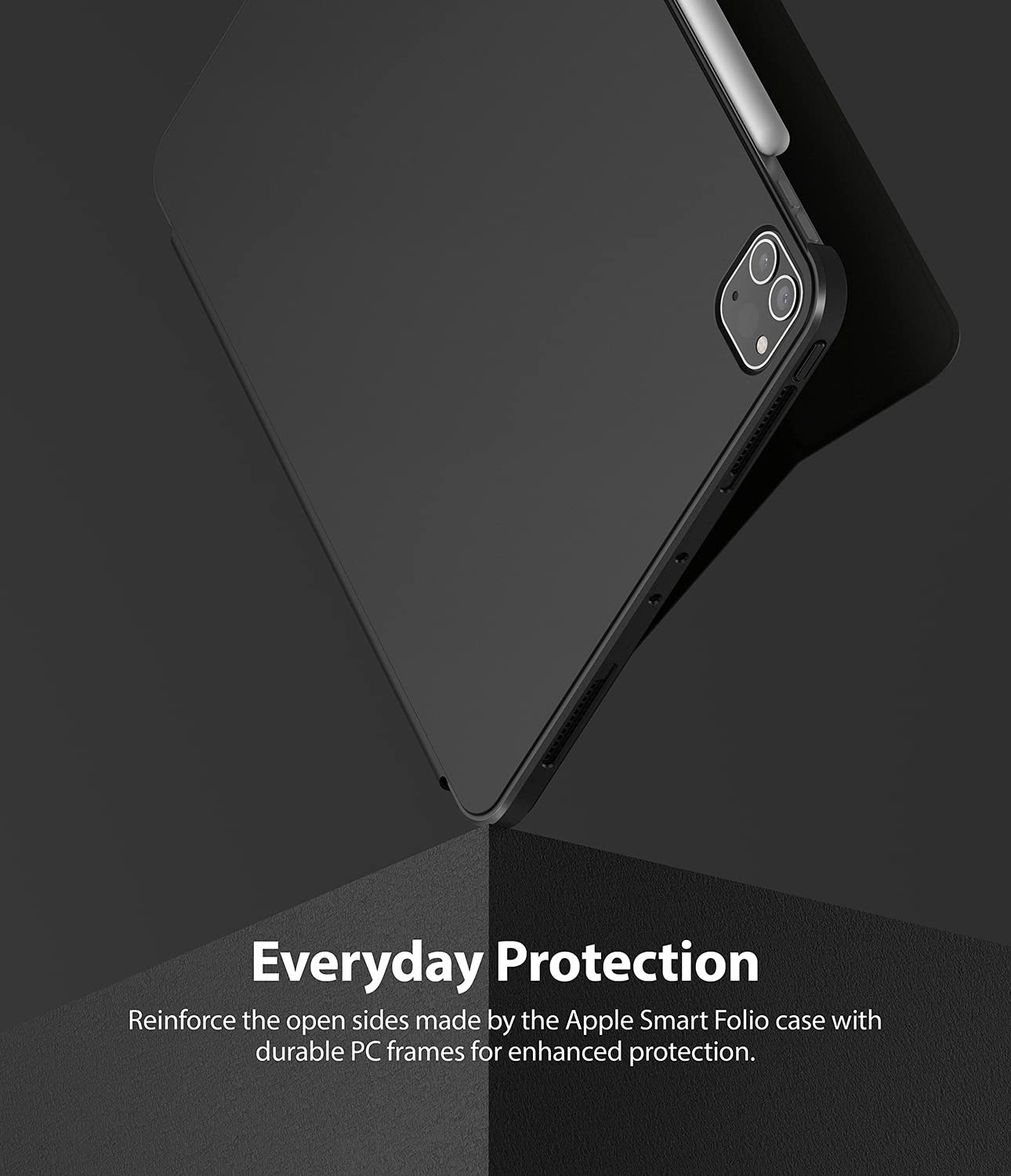 Ringke Frame Shield iPad Pro 11 Case (2021 3rd Gen 11-inch) - Matte Black Keyboard Cover | Perfect for Work, Travel & Home Office Use