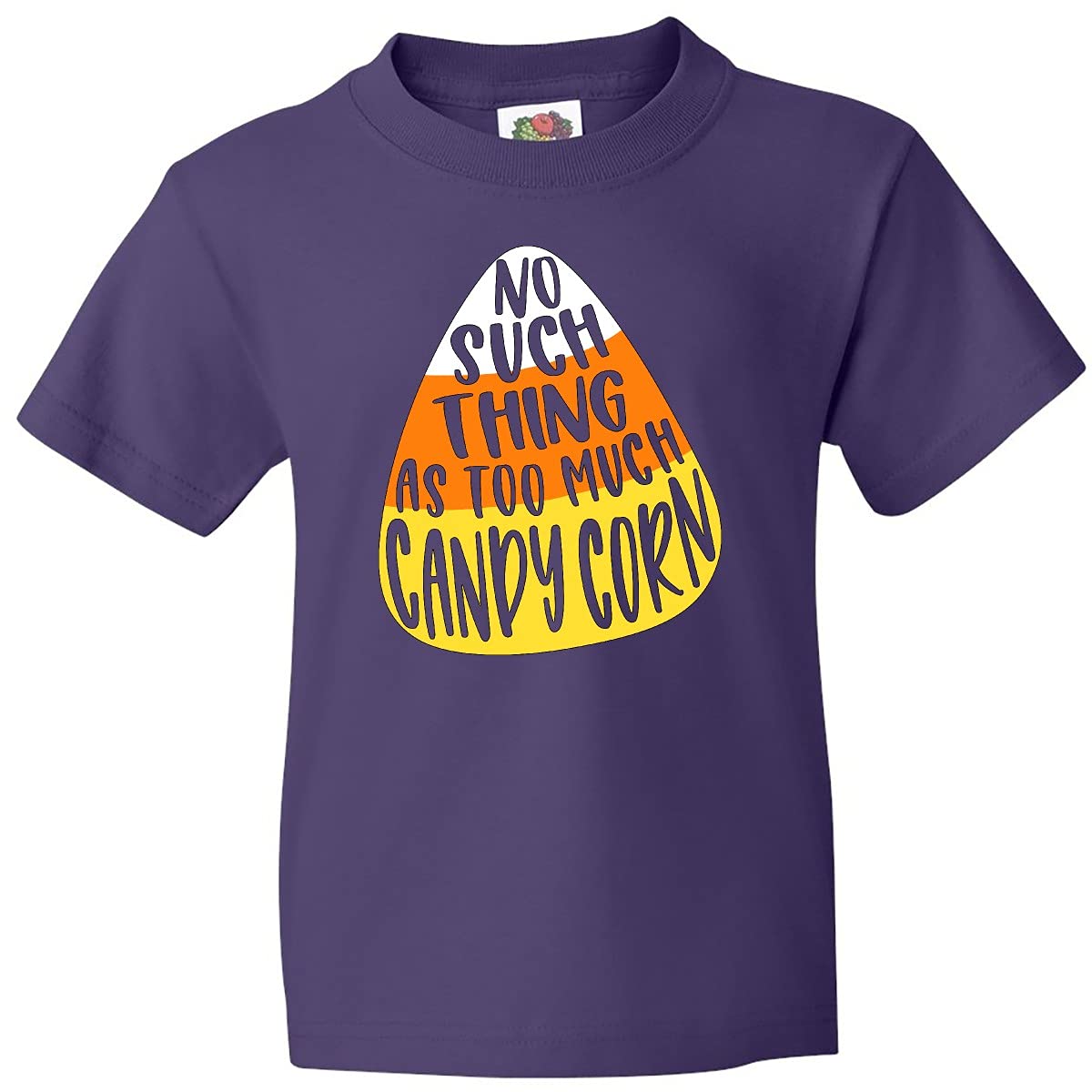 Inktastic Halloween No Such Thing As Too Much Candy Corn Youth T-Shirt | Fun Halloween Costume & Party Outfit for Kids