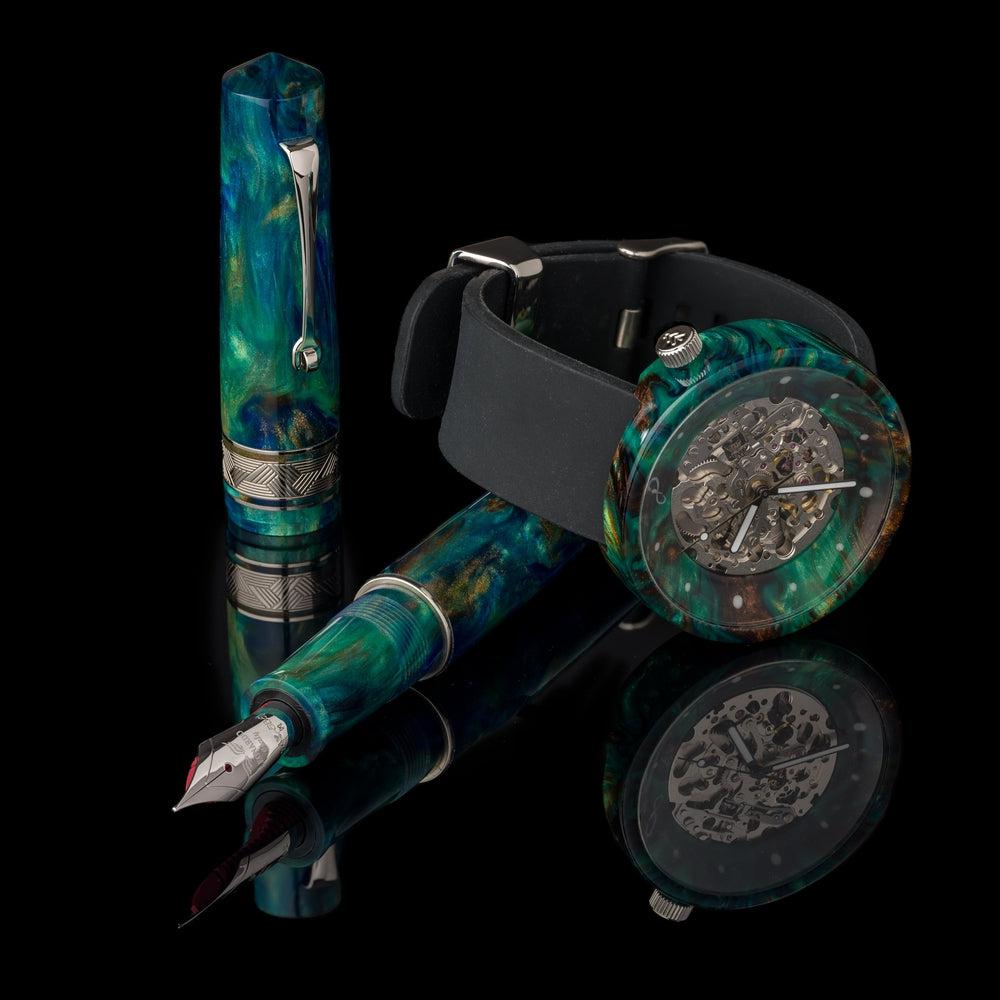 Leonardo × @micahfinds Revival Copper Patina Fountain Pen - Elegant Writing Instrument for Calligraphy, Journaling & Gift Giving