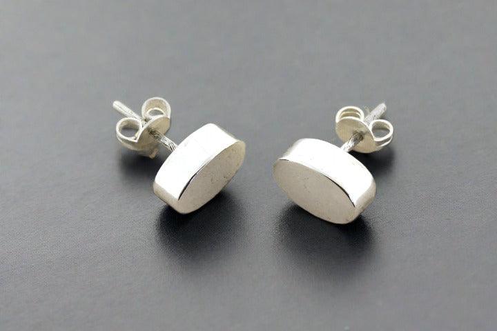 Sterling Silver Oval Cylinder Stud Earrings for Women - Elegant & Hypoallergenic Jewelry for Everyday Wear & Special Occasions