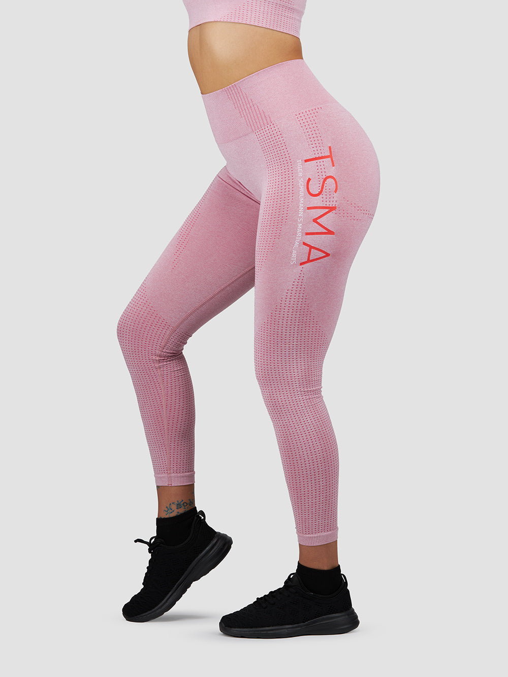 High Waist Seamless Leggings for Women - Soft Pink Yoga Pants with Tummy Control - Perfect for Workout, Running, Yoga & Lounge Wear